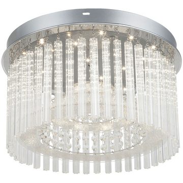 Globo LED Deckenleuchte, LED-Leuchtmittel fest verbaut, Neutralweiß, LED 18 Watt Decken Lampe Leuchte Esszimmer Chrom Glasstäbe