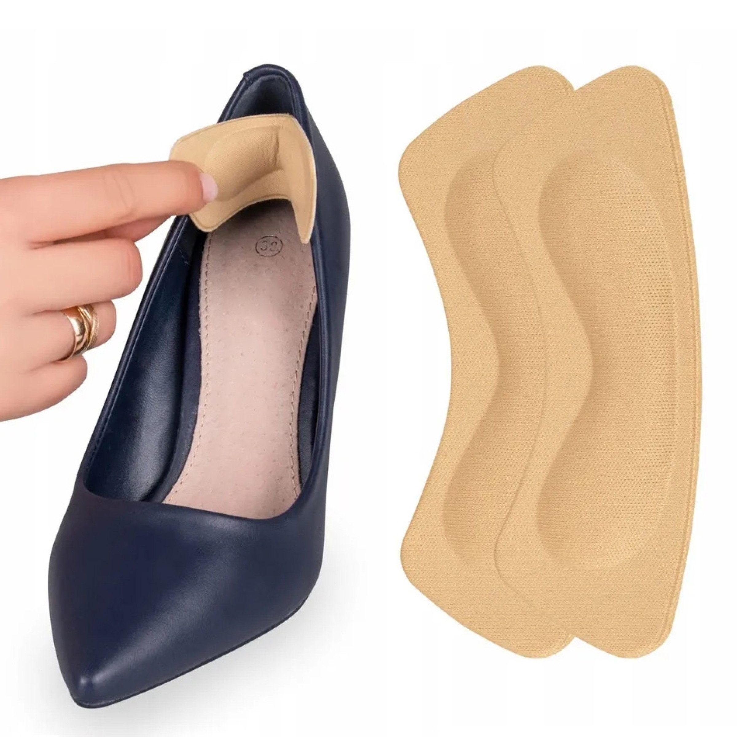 HURTNET Fersenpolster Fersenpolster Einlegesohlen selbstklebend für Schuhgrößenanpassung (Einzelprodukt selbstklebende Fersenpolster Einlegesohlen Schuh Set, 2 Fersenpolster selbstklebend Einlegesohlen Schuh Anpassung Set), Selbstklebend weich flexibel ko