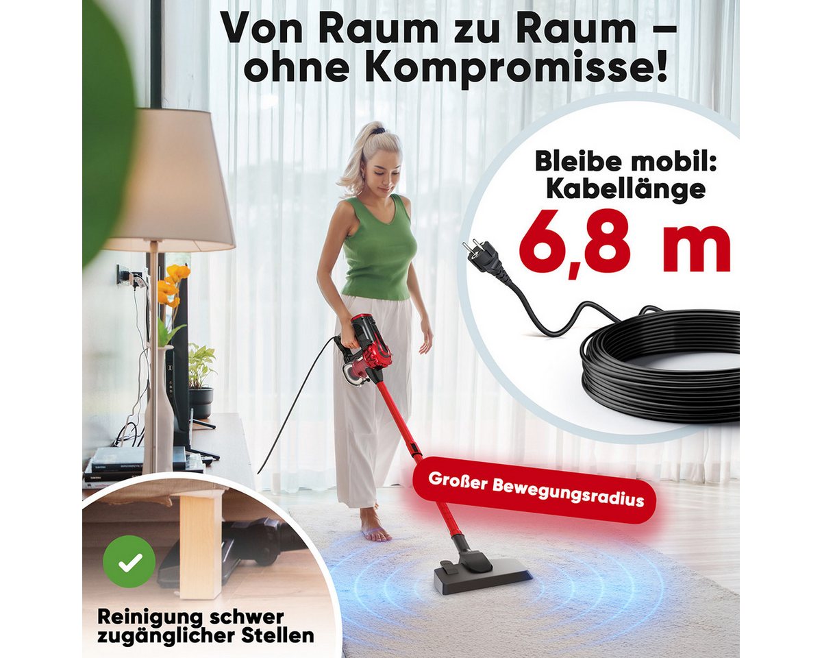 CLATRONIC Bodenstaubsauger BS 1314, Staubsauger Handstaubsauger, starke Saugleistung