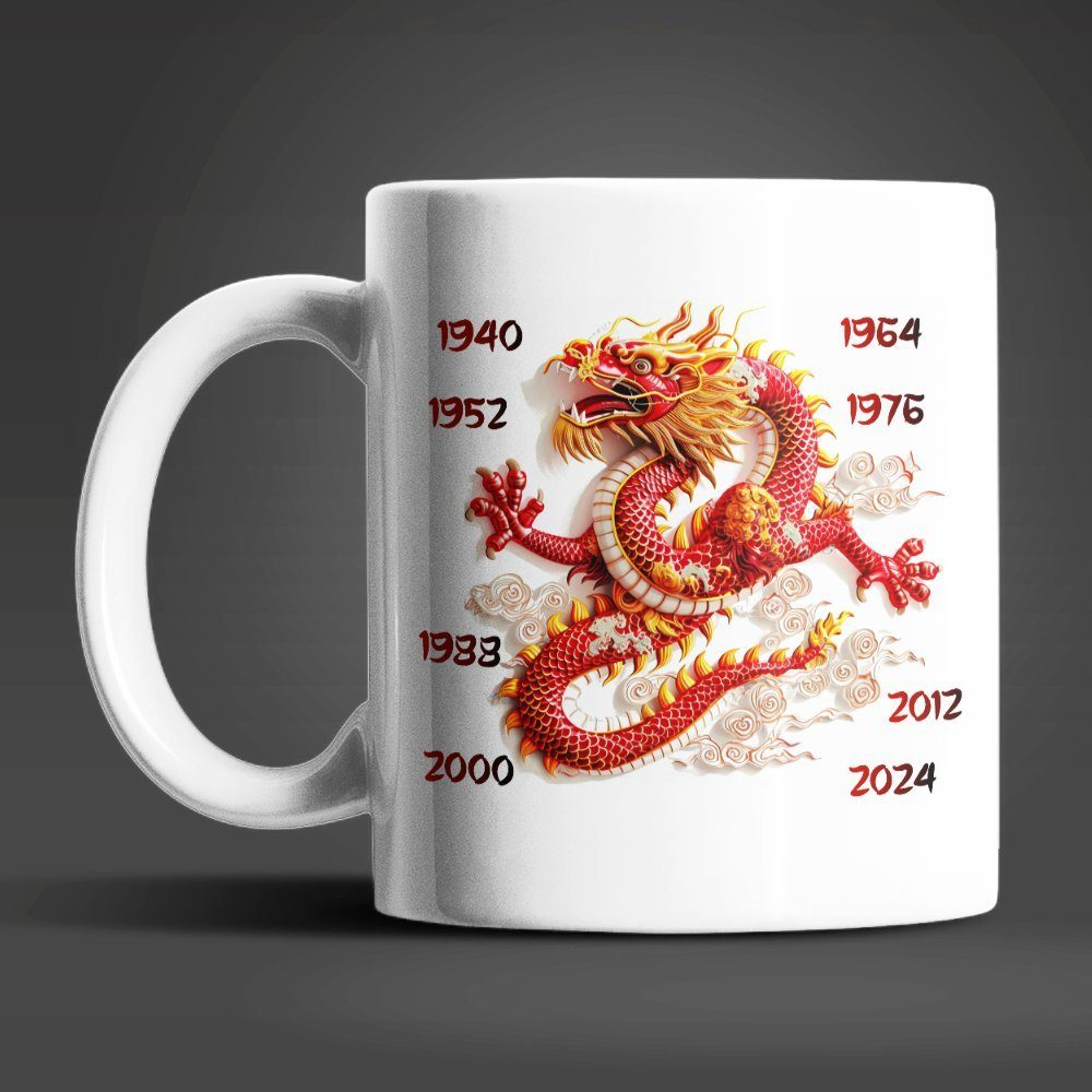 WS-Trend Tasse Drachen Chinesisches Sternzeichen Tasse Kaffeetasse Teetasse, Keramik