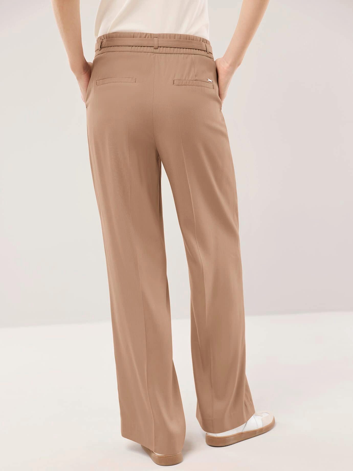 Walbusch Marlene-Hose Damen Marlene aus kühlendem Gewebe Regular Fit inklusive Gürtel Sommerhose Kurzgröße, Flex-Bund, Lyocell-Viskose, pflegeleicht