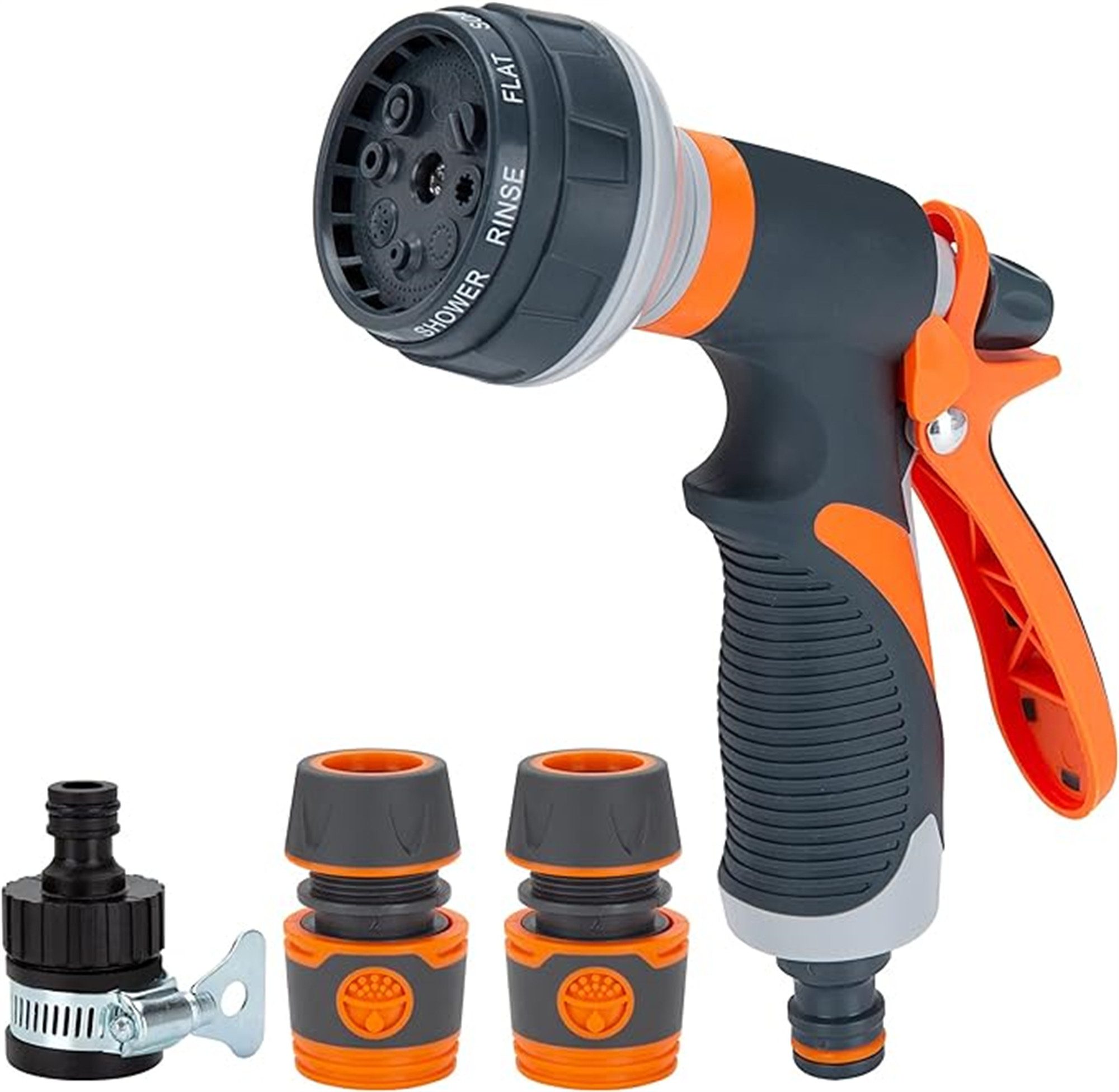 Bewässerungsbrause 8-Funktionen Handbrause Gartenschlauch Aufsatz Autowaschen