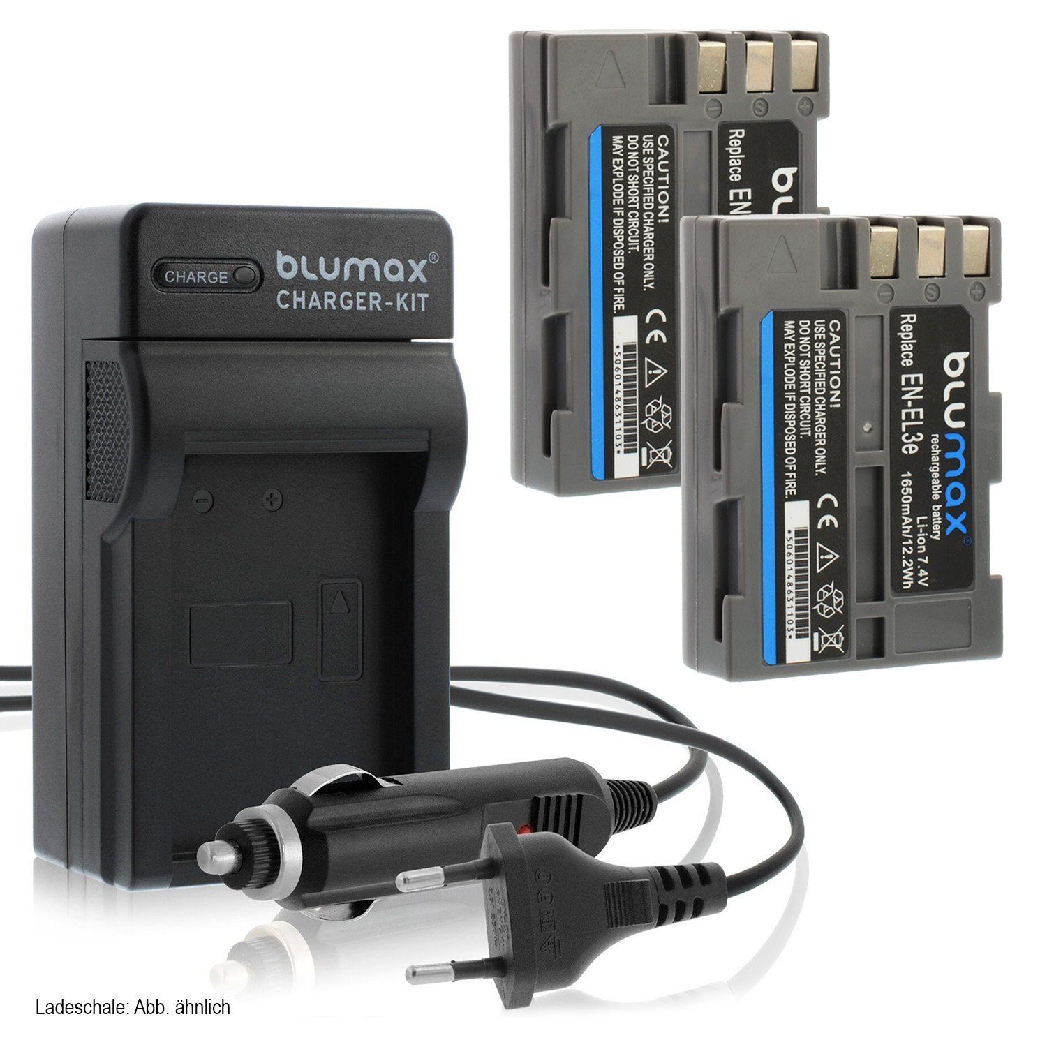 Blumax Set mit Laderr D700 mAh DSLR Nikon für 1650 Kamera-Akku EN-EL3e