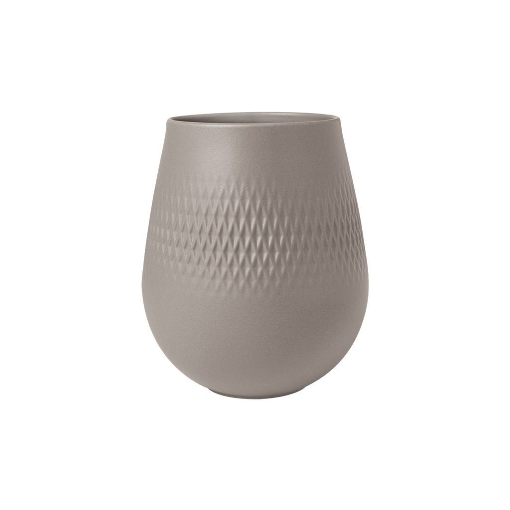 Dekovase Villeroy 15 (1 12 taupe Collier Carré Vase, Boch x St) & Manufacture cm,