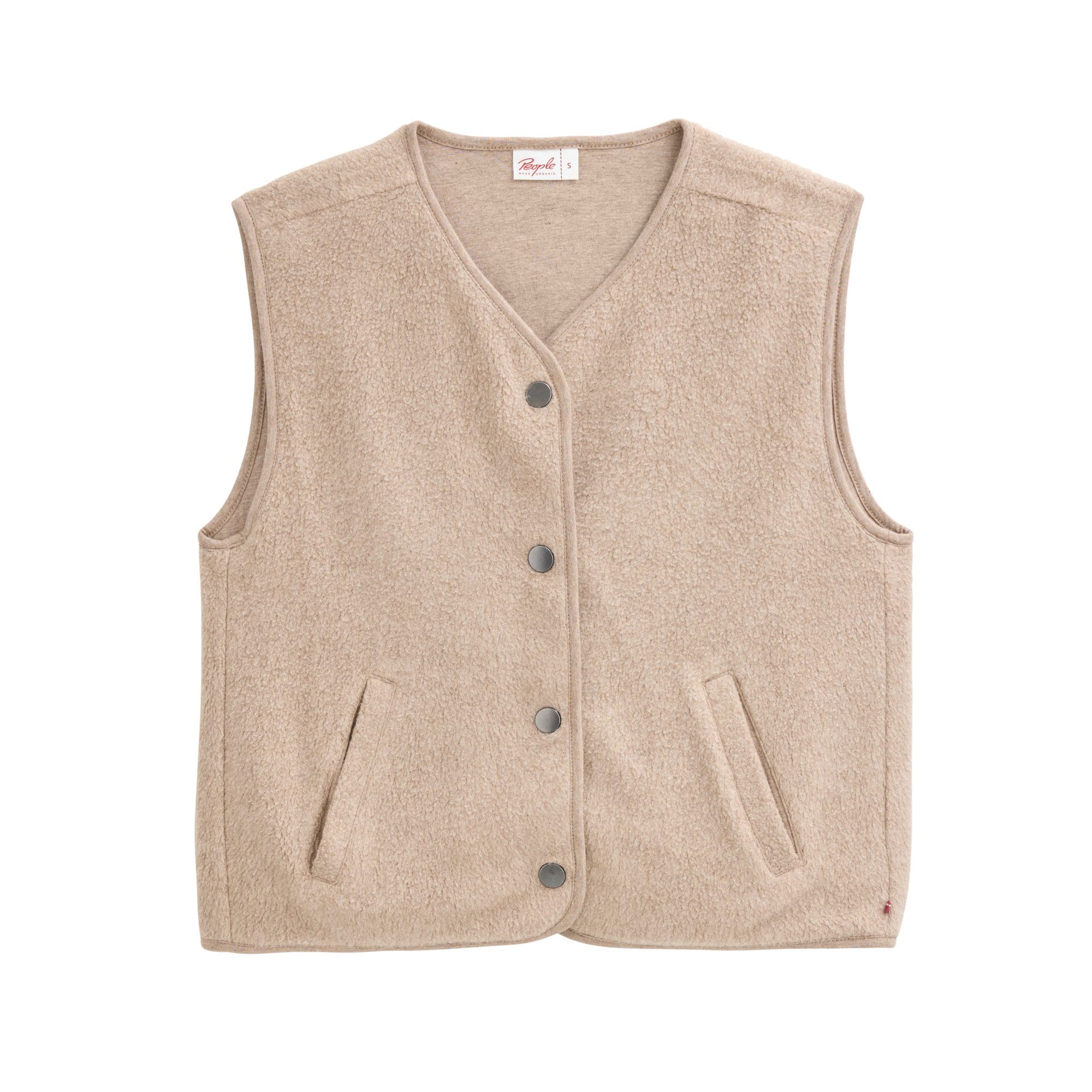People Wear Organic Fleeceweste Beige Mélange GOTS zertifiziert