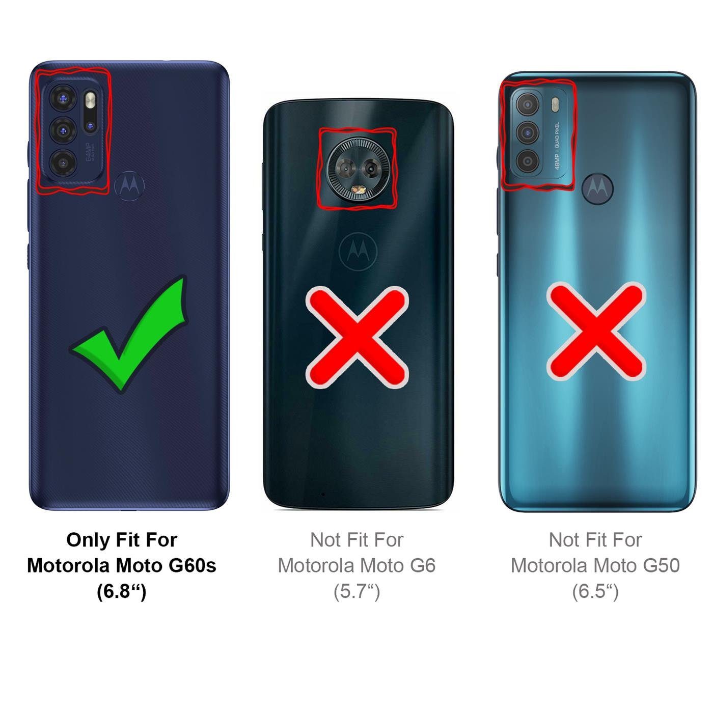 CoolGadget Handyhülle Book Case Handy Tasche für Motorola Moto G60s 6,8 Zoll, Hülle Klapphülle Flip Cover für Motorola G 60s Schutzhülle stoßfest