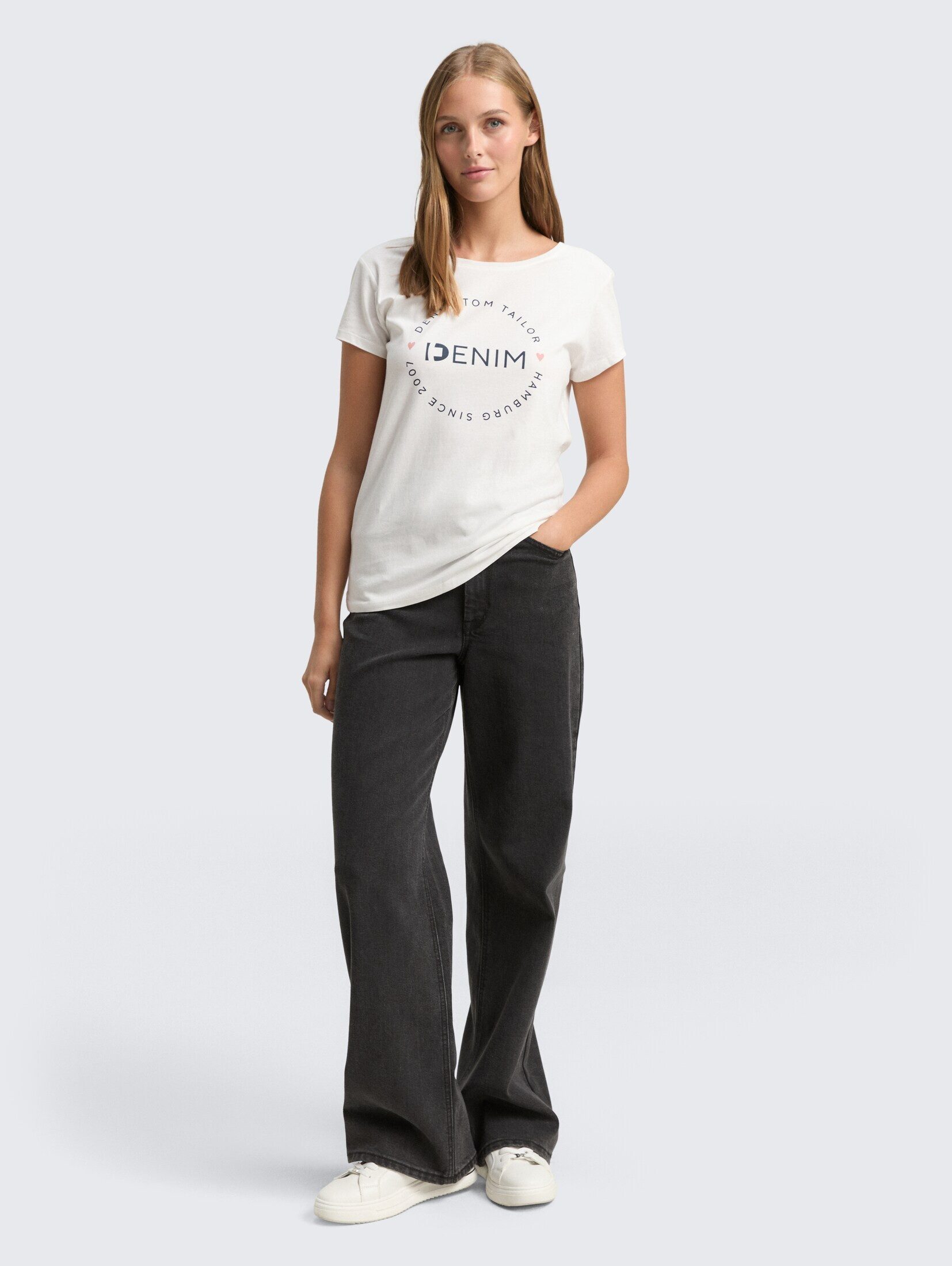 TOM TAILOR Denim T-Shirt T-Shirt (im Doppelpack) Print T-Shirt im 2er-Pack