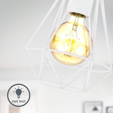 B.K.Licht Deckenleuchte Deckenlampe Weiß E27 Vintage - BKL1397, ohne Leuchtmittel, Metall Draht 16,5cm Durchmesser Lichteffekt Wohnzimmer Schlafzimmer