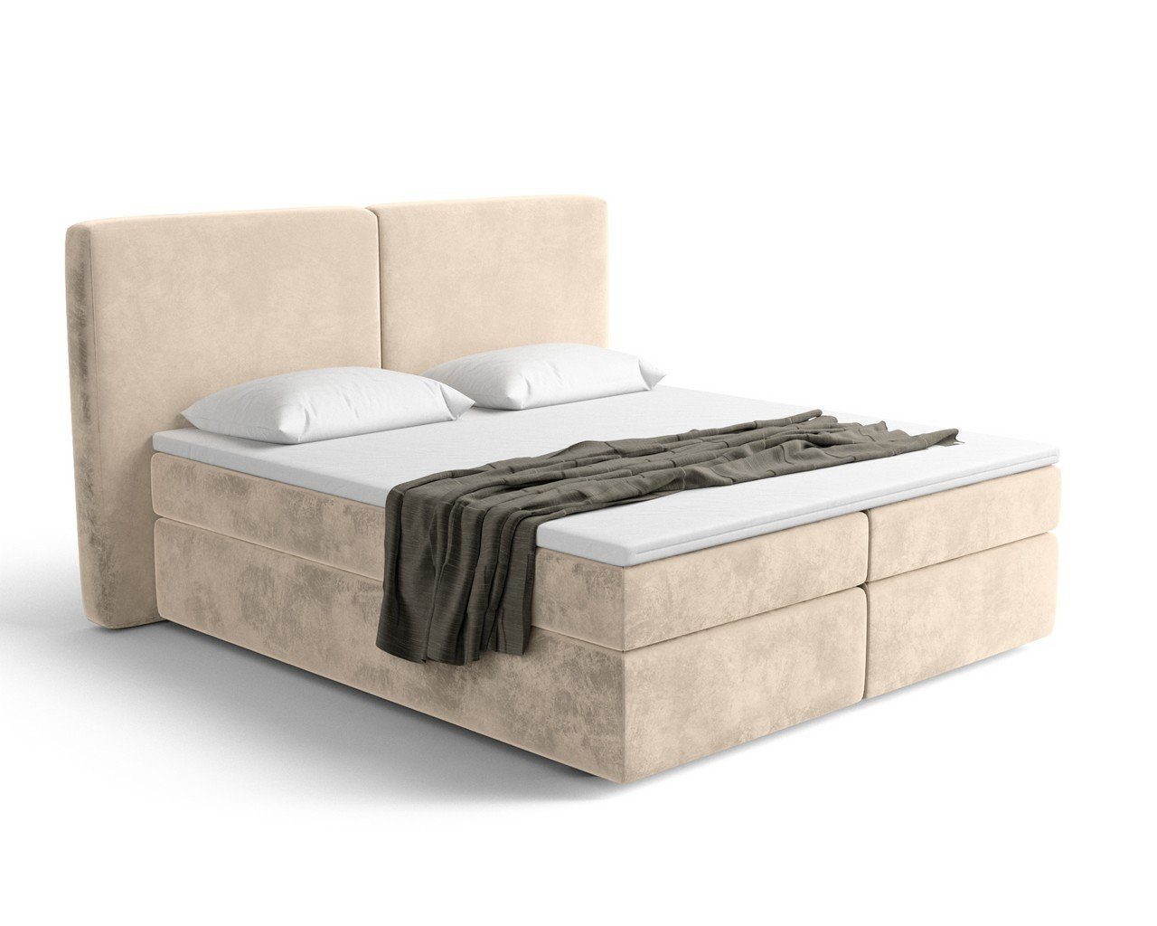 Sofa Dreams Boxspringbett Vallecas (Designerbett Bett, inklusive Topper und Matratze), mit Bettkasten, viele Stoffe und Farben, alle Größen