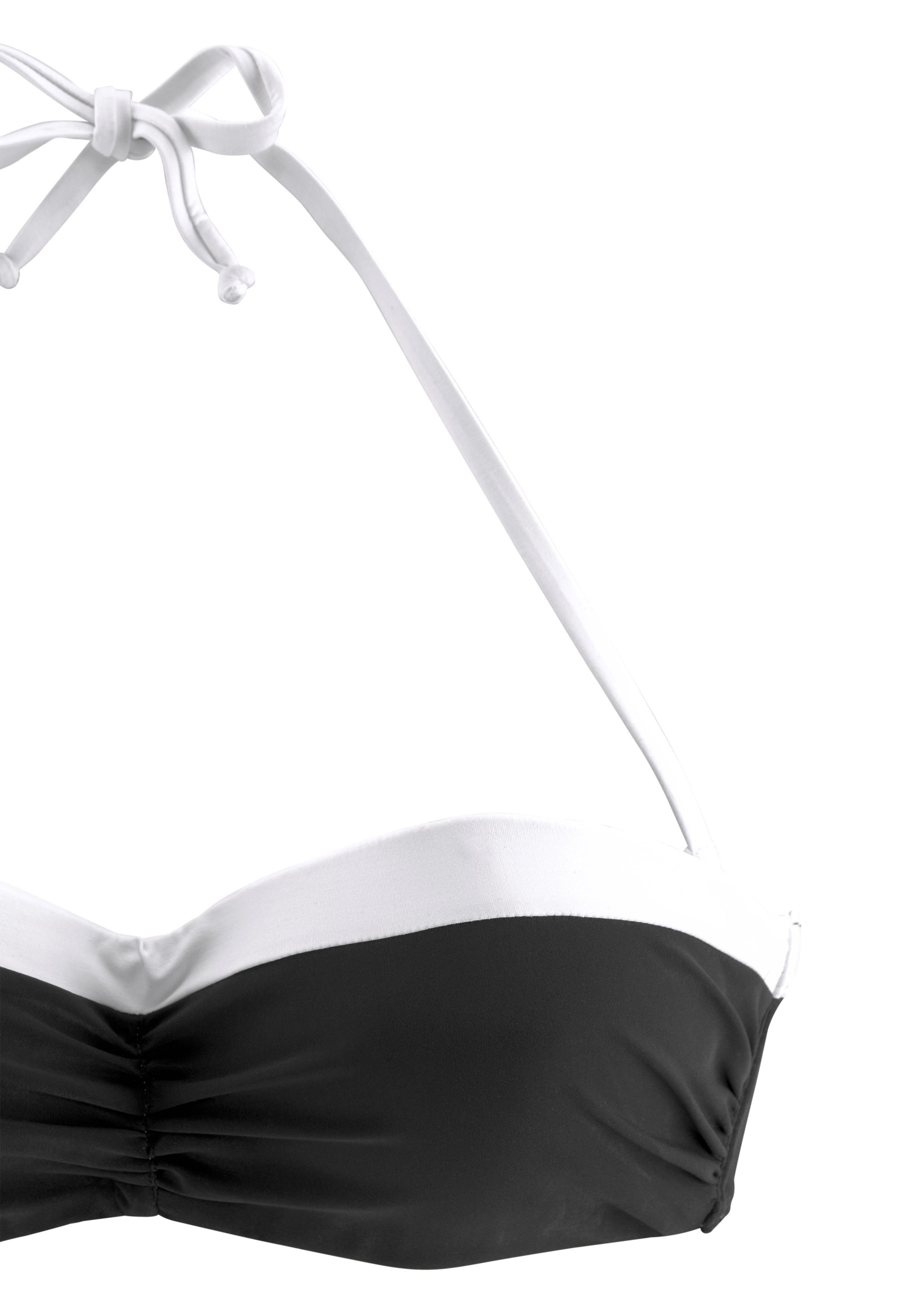 LASCANA kontrastfarbener Bügel-Bandeau-Bikini mit Einfassung