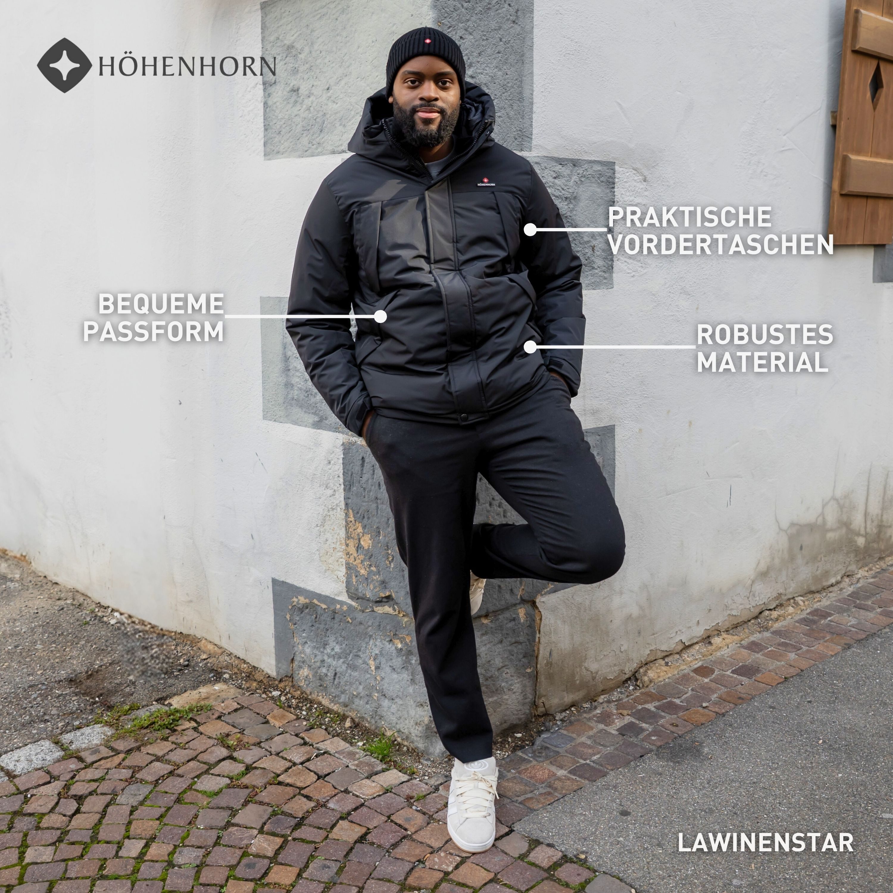 Höhenhorn Winterjacke Lawinenstar Herren Winter Jacke Gefüttert Atmungsaktiv für Männer Wasserabweisend – Bild 5 von 5