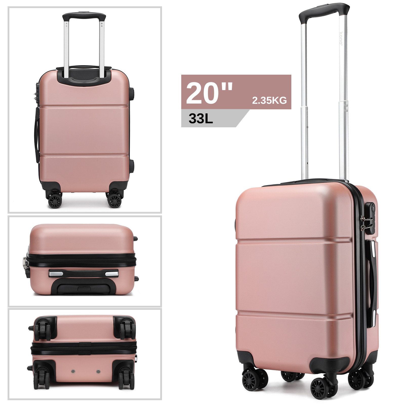 KONO Koffer Premium-Handgepäckkoffer 55x38x22cm – Bild 3 von 5