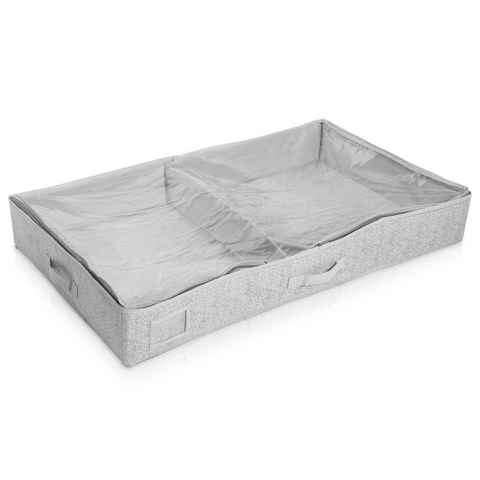 Navaris Unterbettkommode, Unterbett Aufbewahrung aus Stoff 91x50x14cm - mit Sichtfenster groß flach - Bett Aufbewahrungsbox 66l aus Polyestervlies