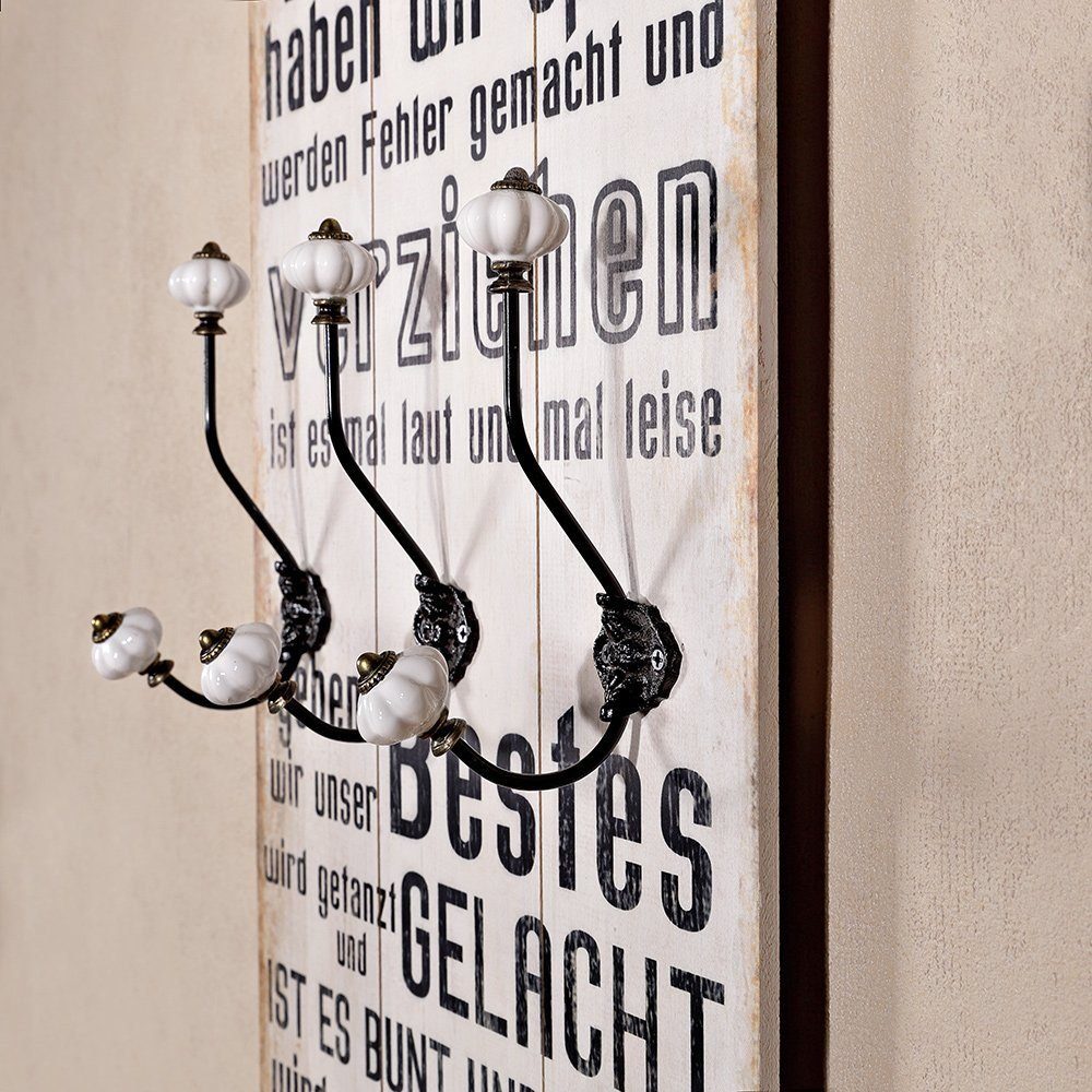 Melko Garderobe Garderobenpaneel Wandgarderobe mit 6 Haken Wandpaneel Flurg günstig online kaufen