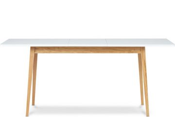 Konsimo Esstisch FRISK Esszimmertisch ausziehbar Esstisch Küchentisch, Tischplatte 18mm, Skandinavischer Stil, Höhe 75cm, Eichenholzgestell