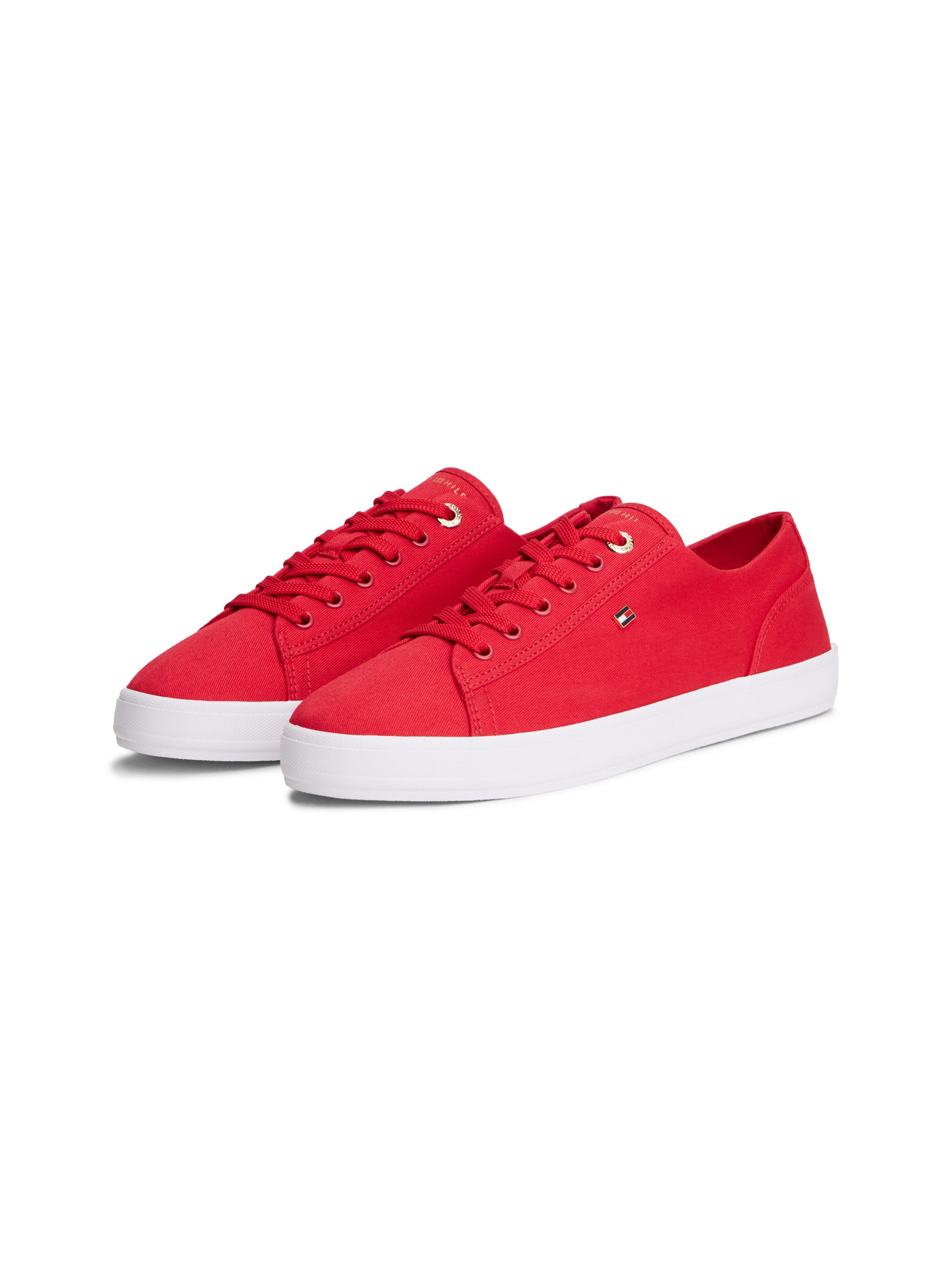 Tommy Hilfiger TH FOXING SNEAKER CANVAS Plateausneaker Freizeitschuh, Halbschuh, Schnürer mit Logostickerei - schmale Form