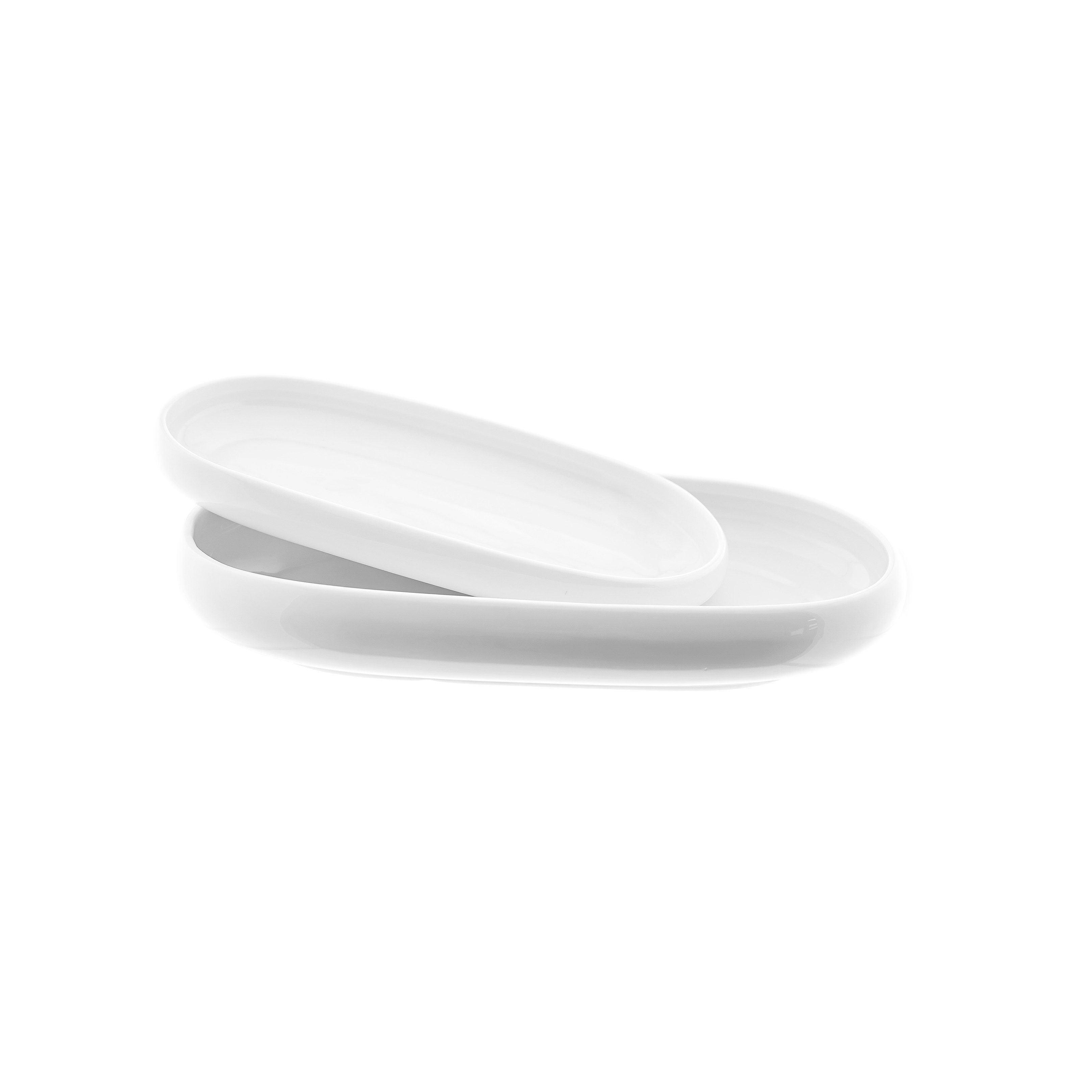 Almina Servierplatte Belicia Servierplatten-Set aus Porzellan – 2-teilig in elegantem Weiß, Porzellan, (Set, 2-tlg., 2er Set)