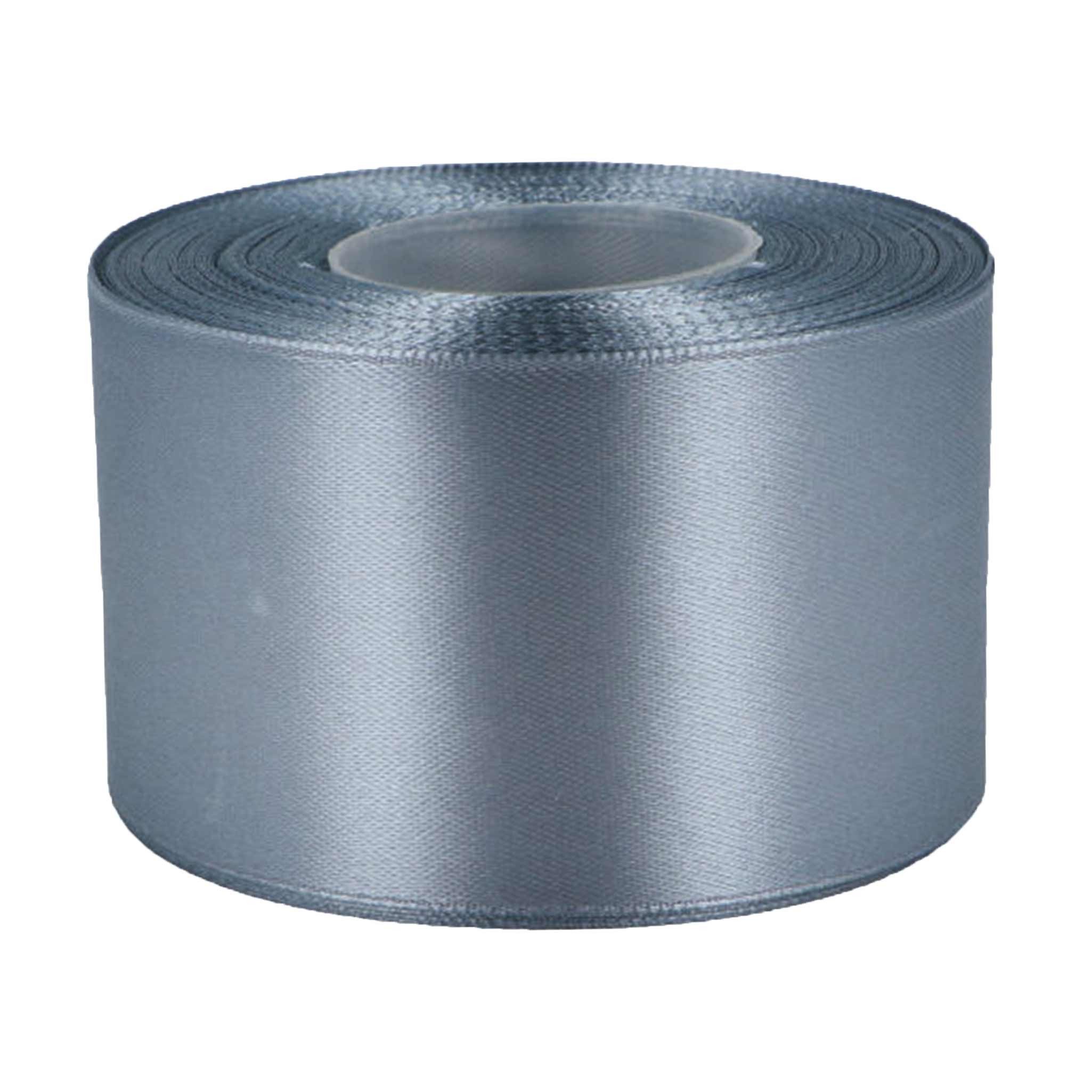 maDDma Satinband 27m Satinband 50mm Geschenkband Dekoband Verpackungsband, stahlgrau