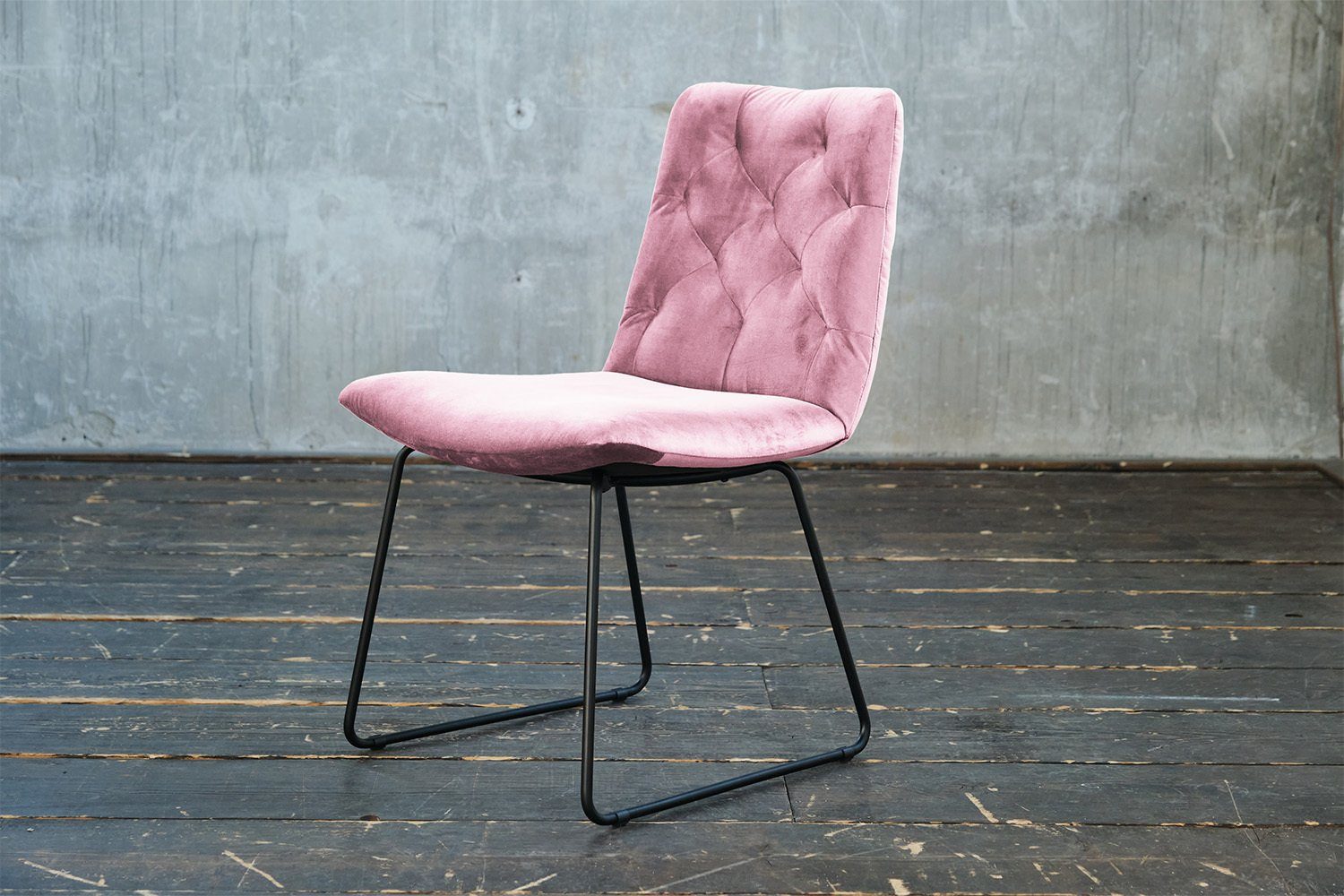 NEW Farben Stuhl Esszimmerstuhl ohne Drehfunktion, CHARME, mit Velvet, KAWOLA od. versch. rosa