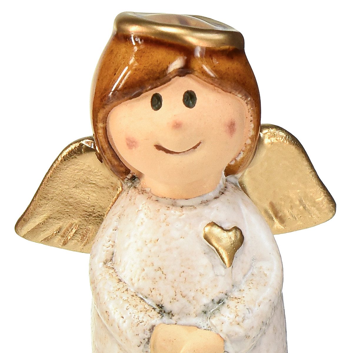 Florists Products Weihnachtsmann Engel-Duo Creme-Weiß Keramik Gold – Himmlische Deko 8.6 cm – 2, 2 Stü