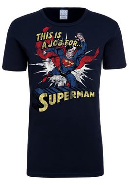 LOGOSHIRT T-Shirt Superman mit lizenzierten Originaldesign