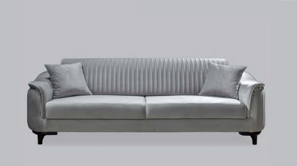 JVmoebel Sofa Graue Couch Wohnzimmer Dreisitzer Sitzpolster Couch, Made in Europe
