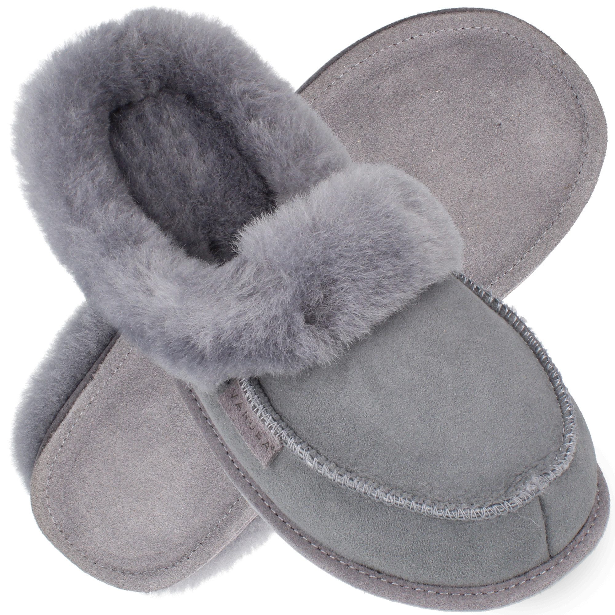 Vanuba NAJDI Damen Hausschuh Echtleder Hüttenschuhe/Winter-Hausschuhe/Gefüttert