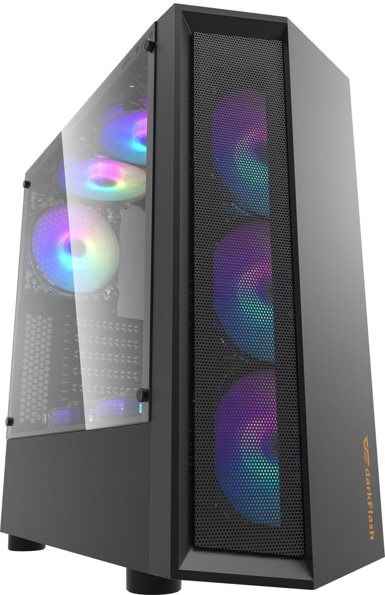 Darkflash Gaming-Gehäuse Wave Tower USB3.0 Computer Gamer Case PC-Gehäuse bis zu 5 Lüfter Seite
