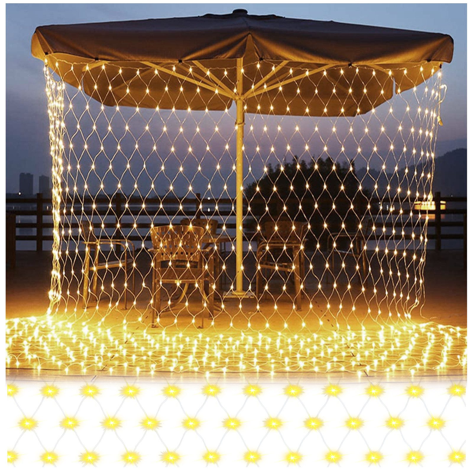 MUPOO LED-Lichternetz 8 Modi LED-Lichtnetz,LED-Lichterkette,LED Dekolicht günstig online kaufen