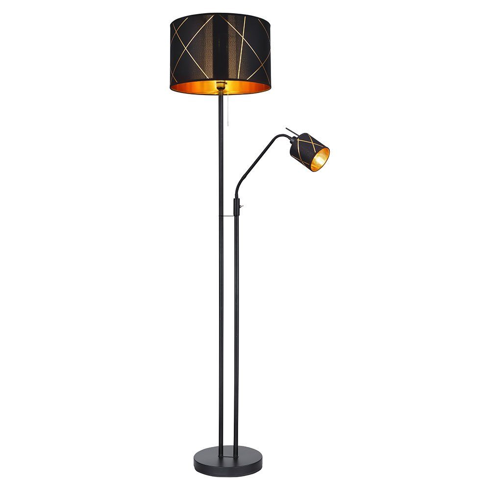 Stehlampe, gold nicht Deckenfluter Leuchtmittel inklusive, etc-shop Leselampe Stehlampe mit Wohnzimmer schwarz