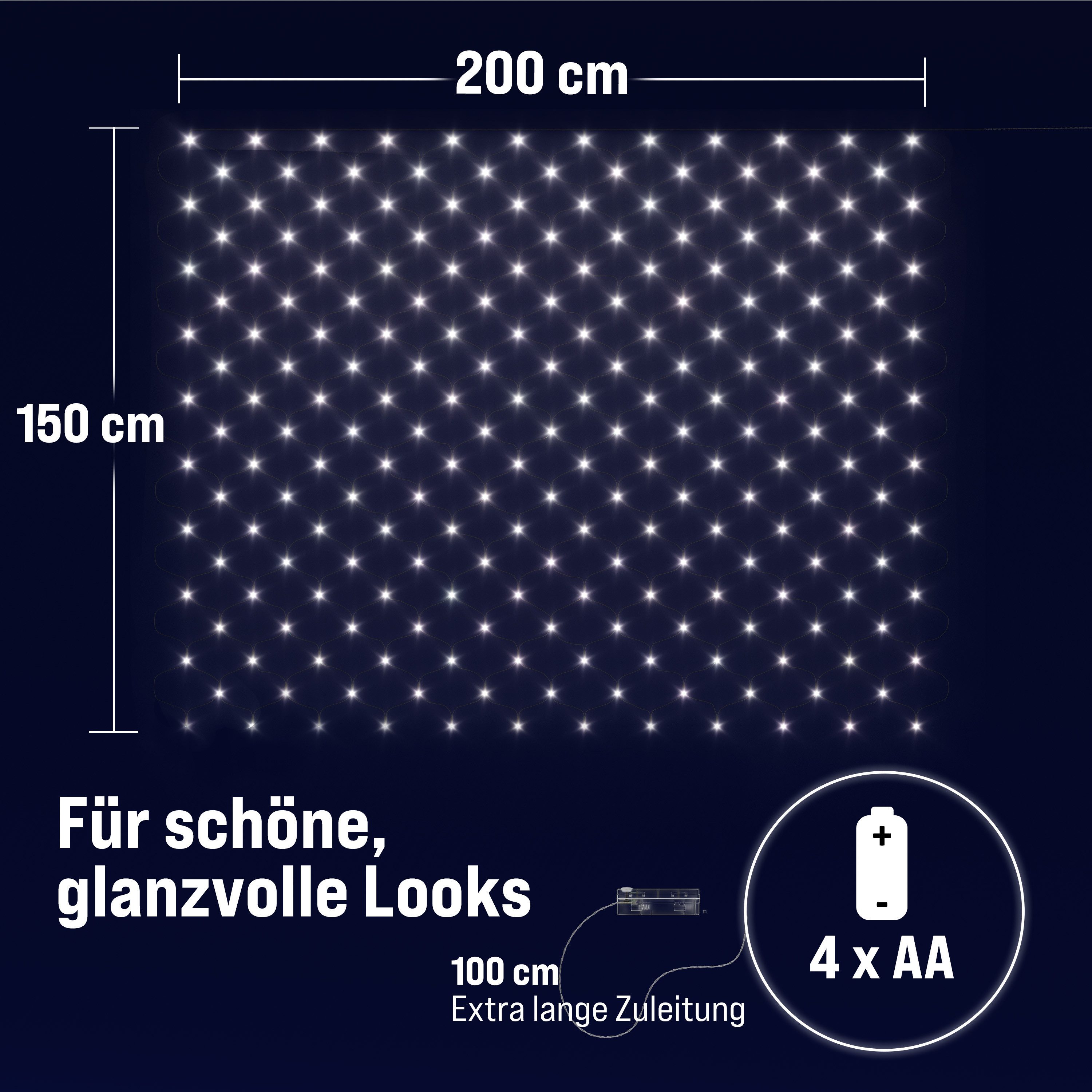 monzana Lichterkette, 160 LEDs Lichternetz Batterie günstig online kaufen