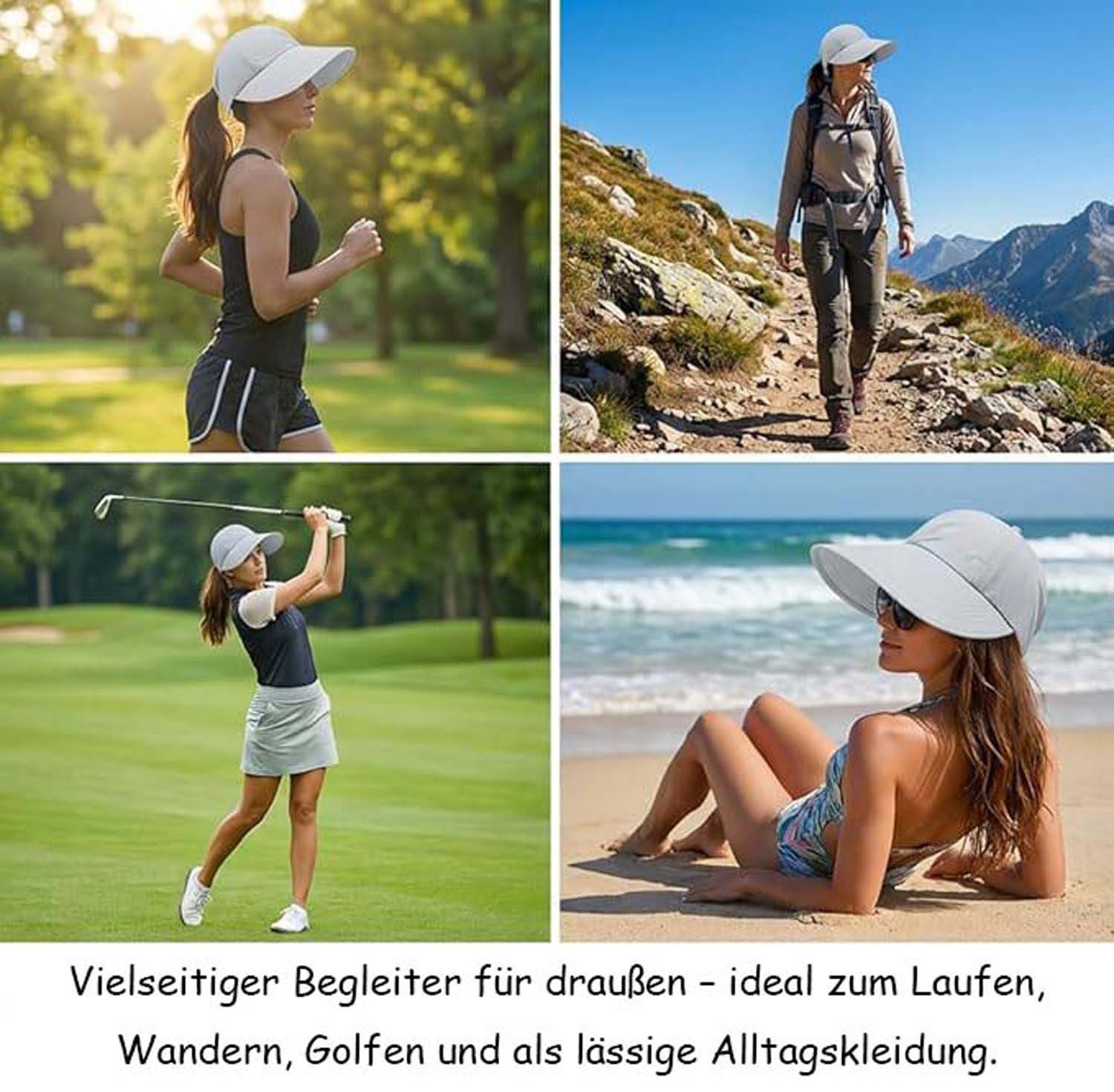 nsihing Sonnenhut Sonnenhut Damen Top Abnehmbarer Verstellbarer – Bild 5 von 5