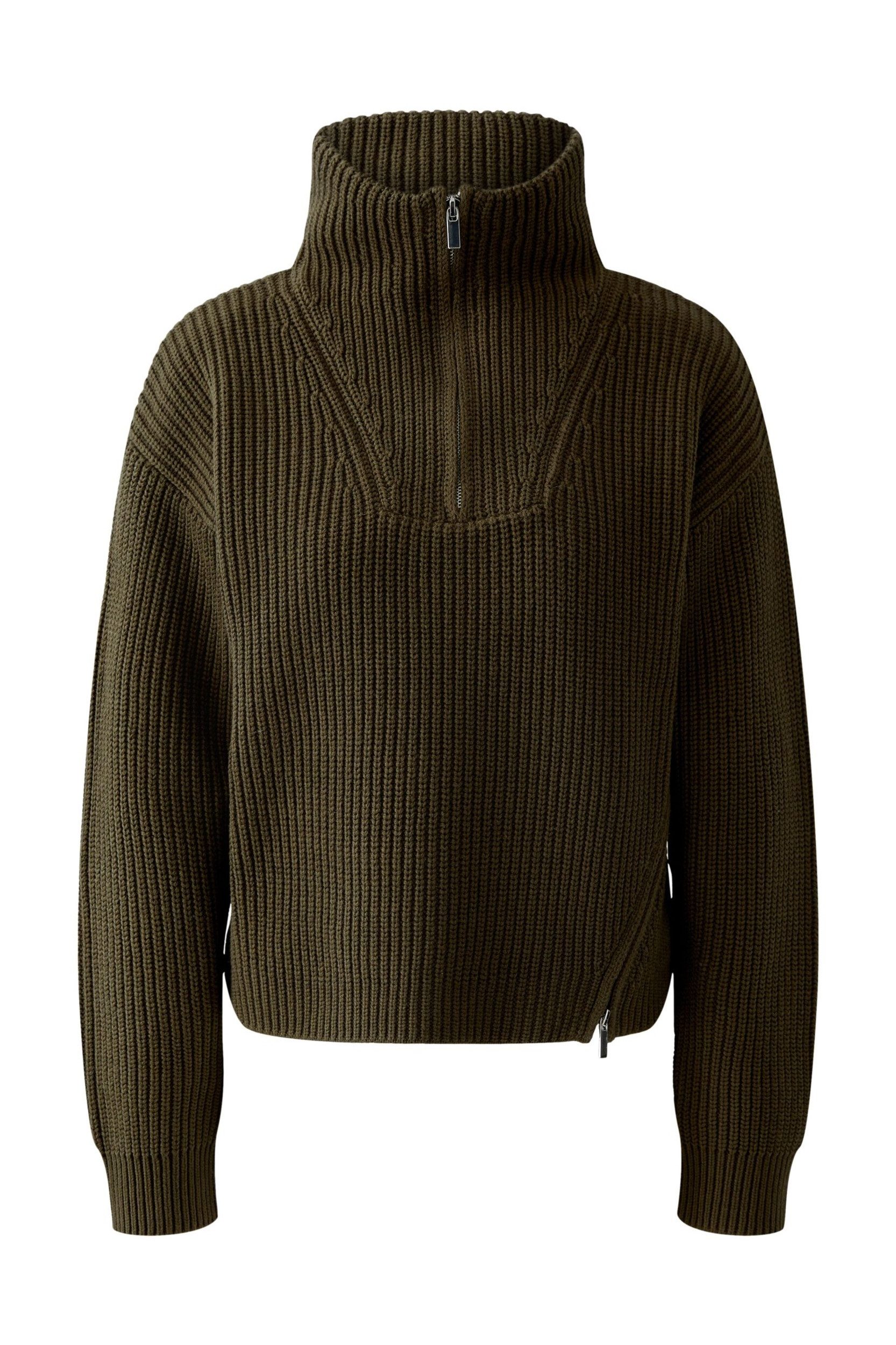 Oui Wollpullover Pullover khaki günstig online kaufen