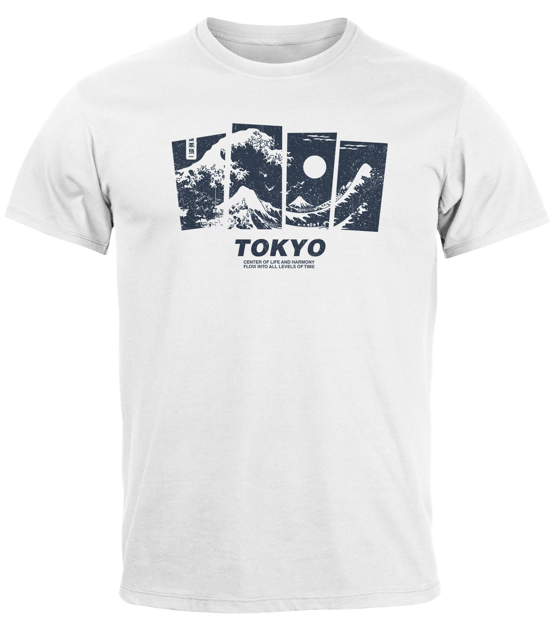 Print-Shirt Herren T-Shirt Japan Tokyo Große Welle Kanagawa Japanische Kunst