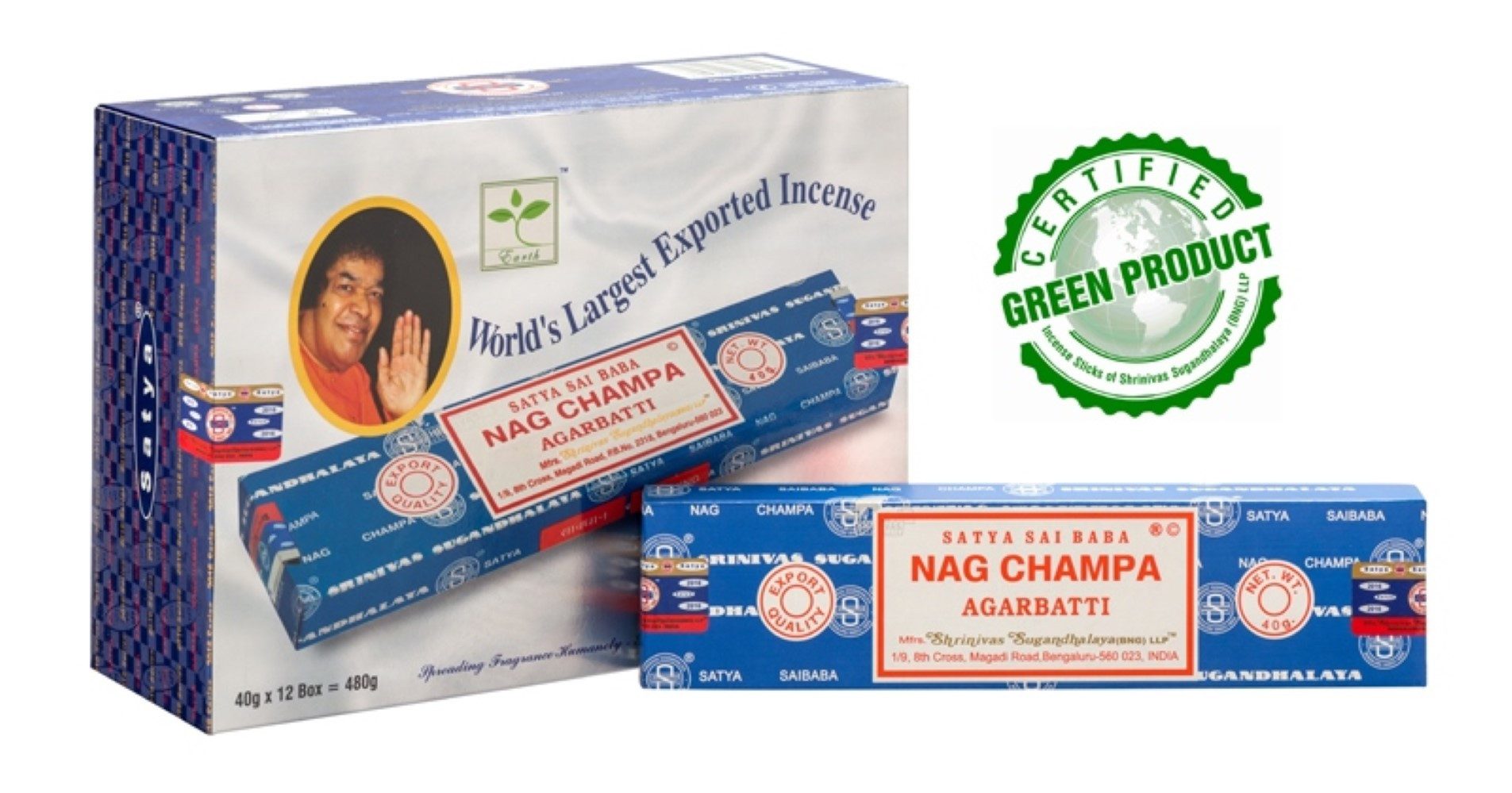 Satya Incense Räucherstäbchen Satya Sai Baba "Nag Champa" 40gr
