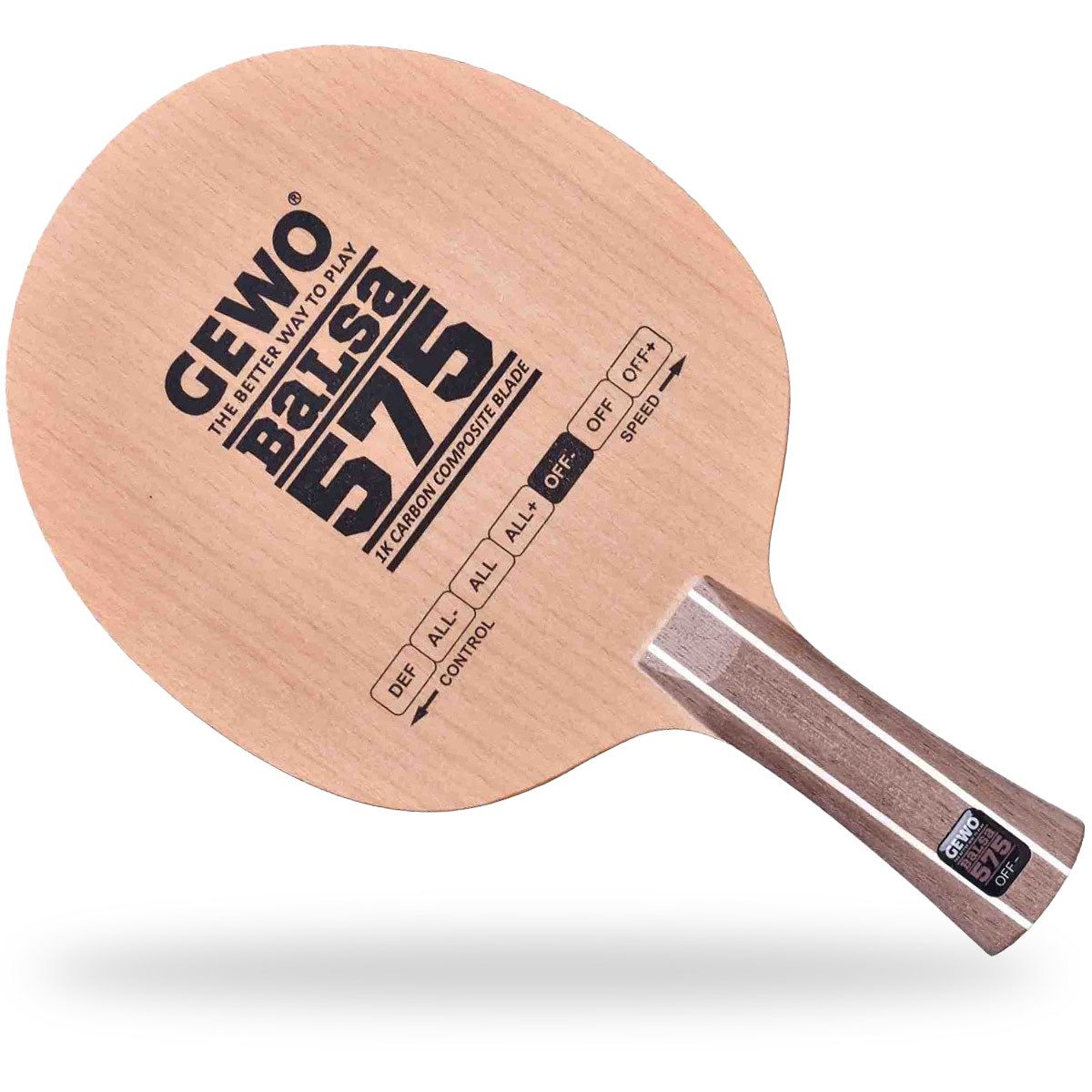 Gewo Tischtennisschläger GEWO Holz Balsa Carbon 575 gerade, Tischtennis-Holz