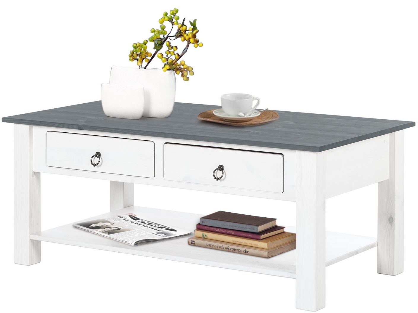 loft24 Couchtisch Inga, Wohnzimmertisch, 2 Schubladen, günstig online kaufen