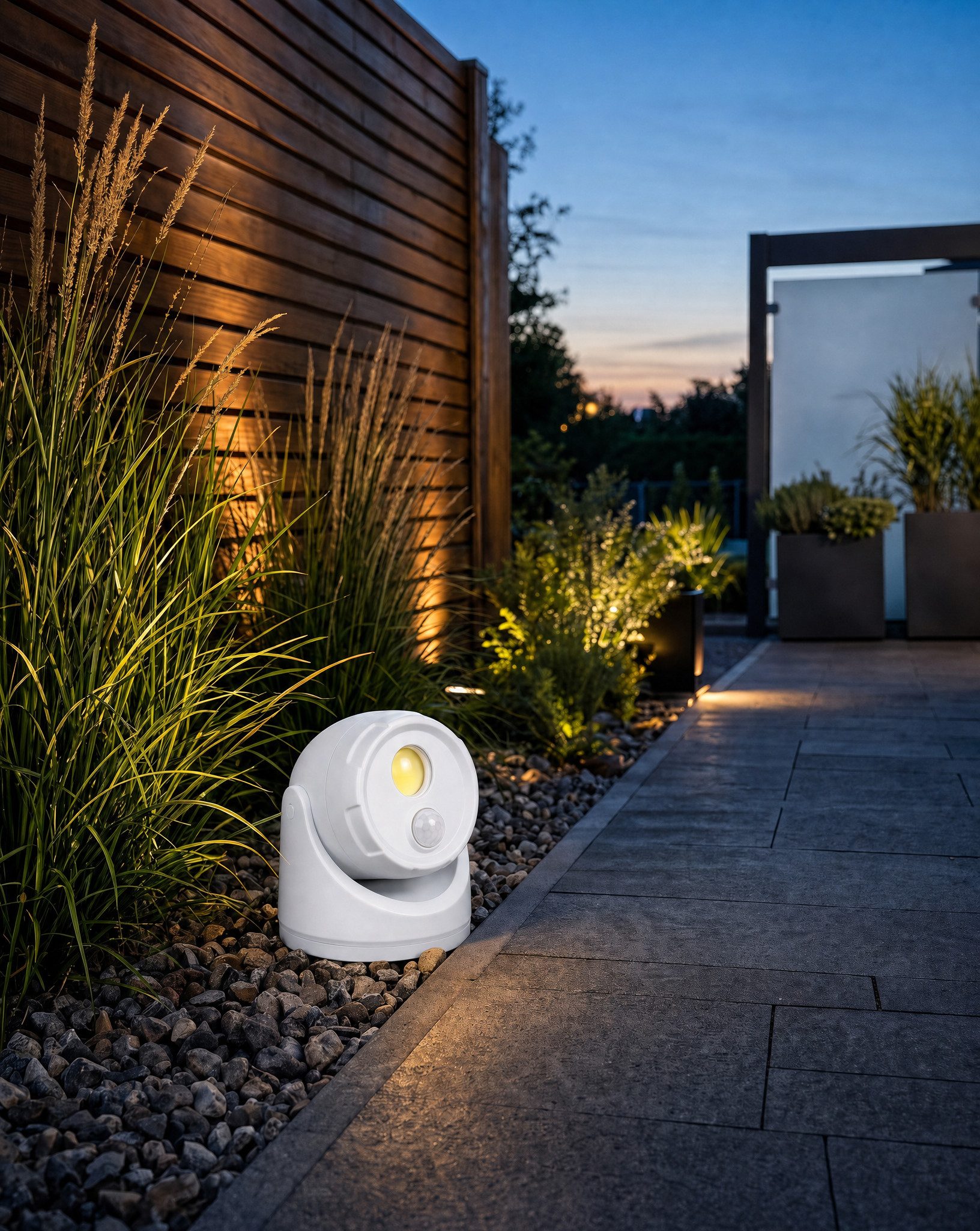 Northpoint LED Wandstrahler LED Batterie Spot Strahler Flutlicht Bewegungsmelder inkl. D-Batterien
