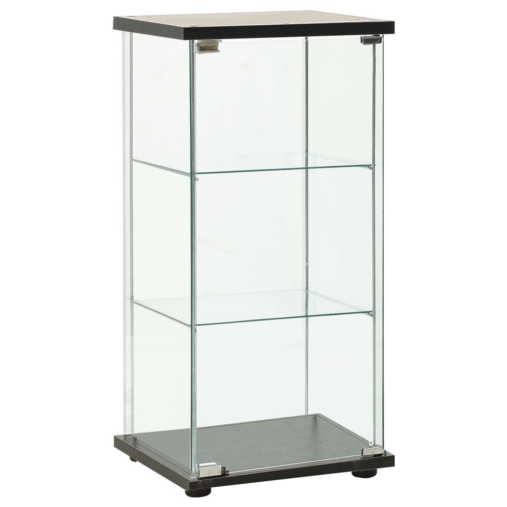 furnicato Container Glasvitrine 42,5x36,5x86 cm Schwarz und Transparent (1-St)