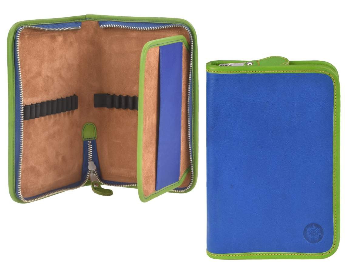 Sonnenleder Federtasche Nils, Stifteetui, Schüleretui, 1-teilig, 22 Stiftschlaufen, Rindleder