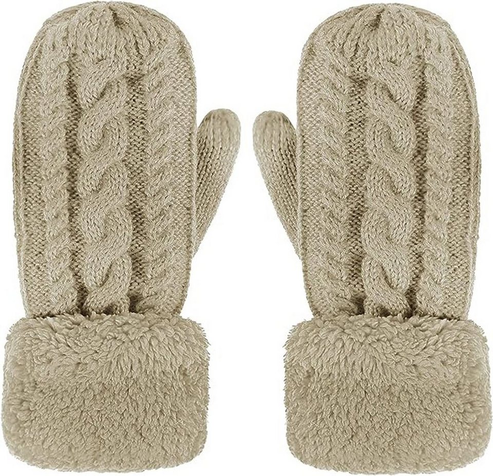 Haiaveng Strickhandschuhe Super Dicke gestrickt Handschuhe Damen Fäustlinge  Winterhandschuhe Fausthandschuhe Sporthandschuhe