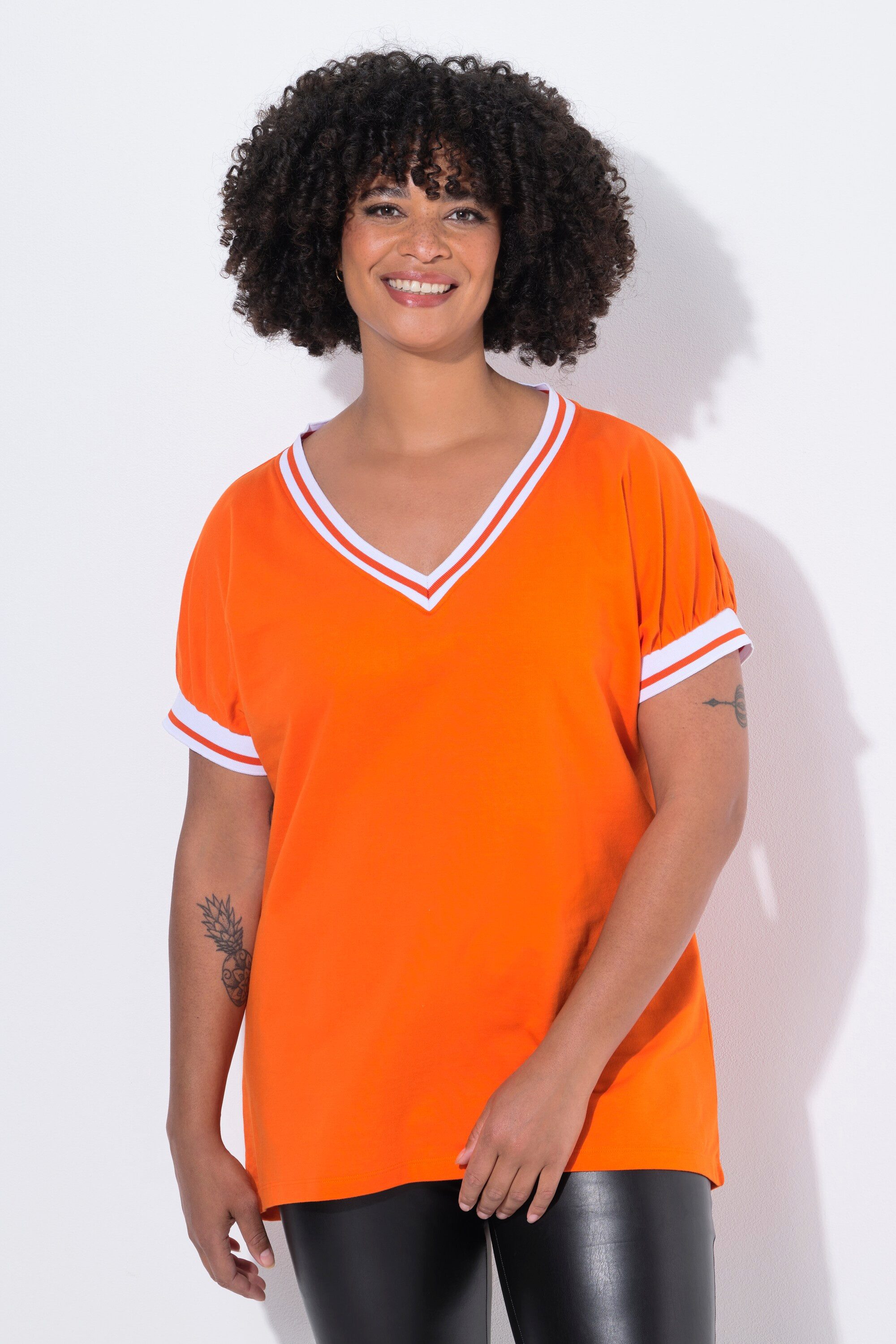 Angel of Style Sweatshirt Sweater oversized V-Ausschnitt Streifenbündchen günstig online kaufen