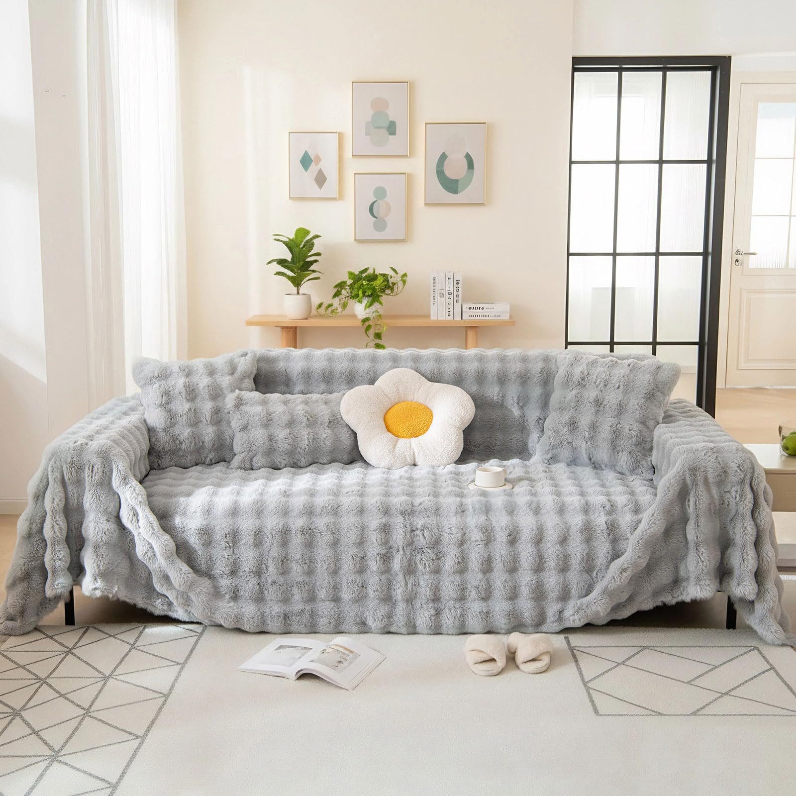 Zyronn Sofabezug Sofa überzug, Sofa Schutzdecke Kratzschutz für Sofa Couch überzug, Kratzschutz Sofa Katze, überwurfdeckenn Sofa Schutzdecke, Bezug fürs Sofa