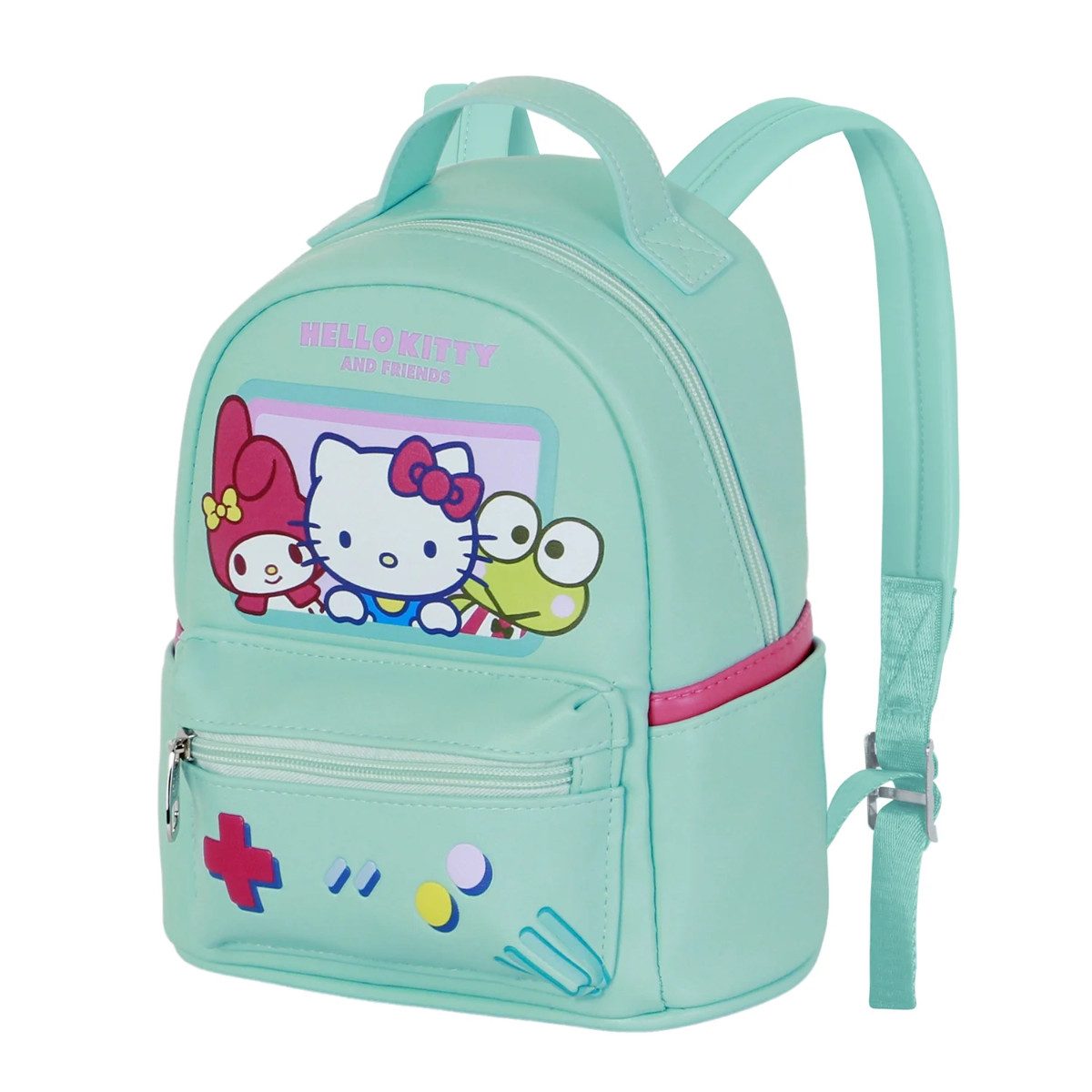 Hello Kitty Rucksack mit Frontfach Seitenfächern Alltag Schule Reise (1-tlg)