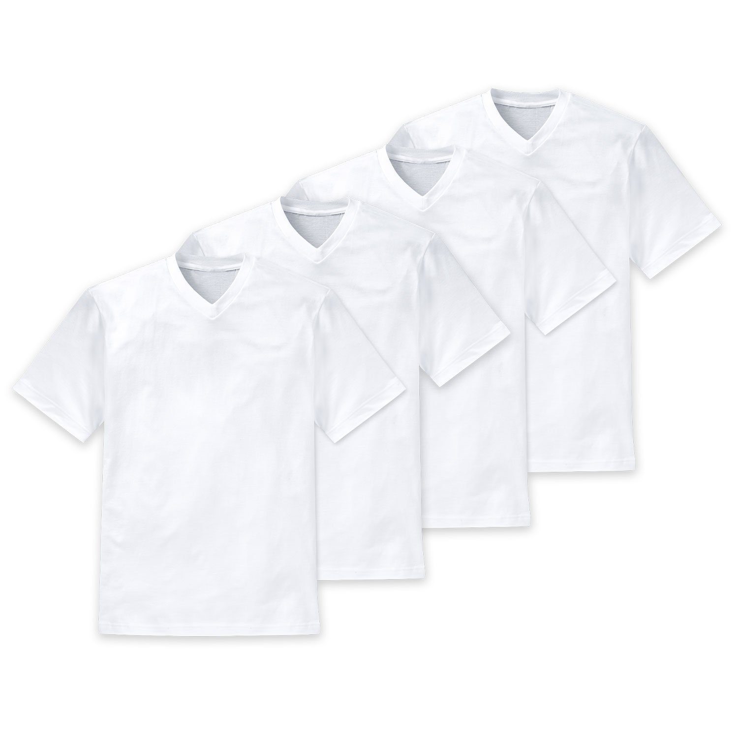 Schiesser T-Shirt (4-tlg) V-Ausschnitt, kurzarm, verstärkte günstig online kaufen