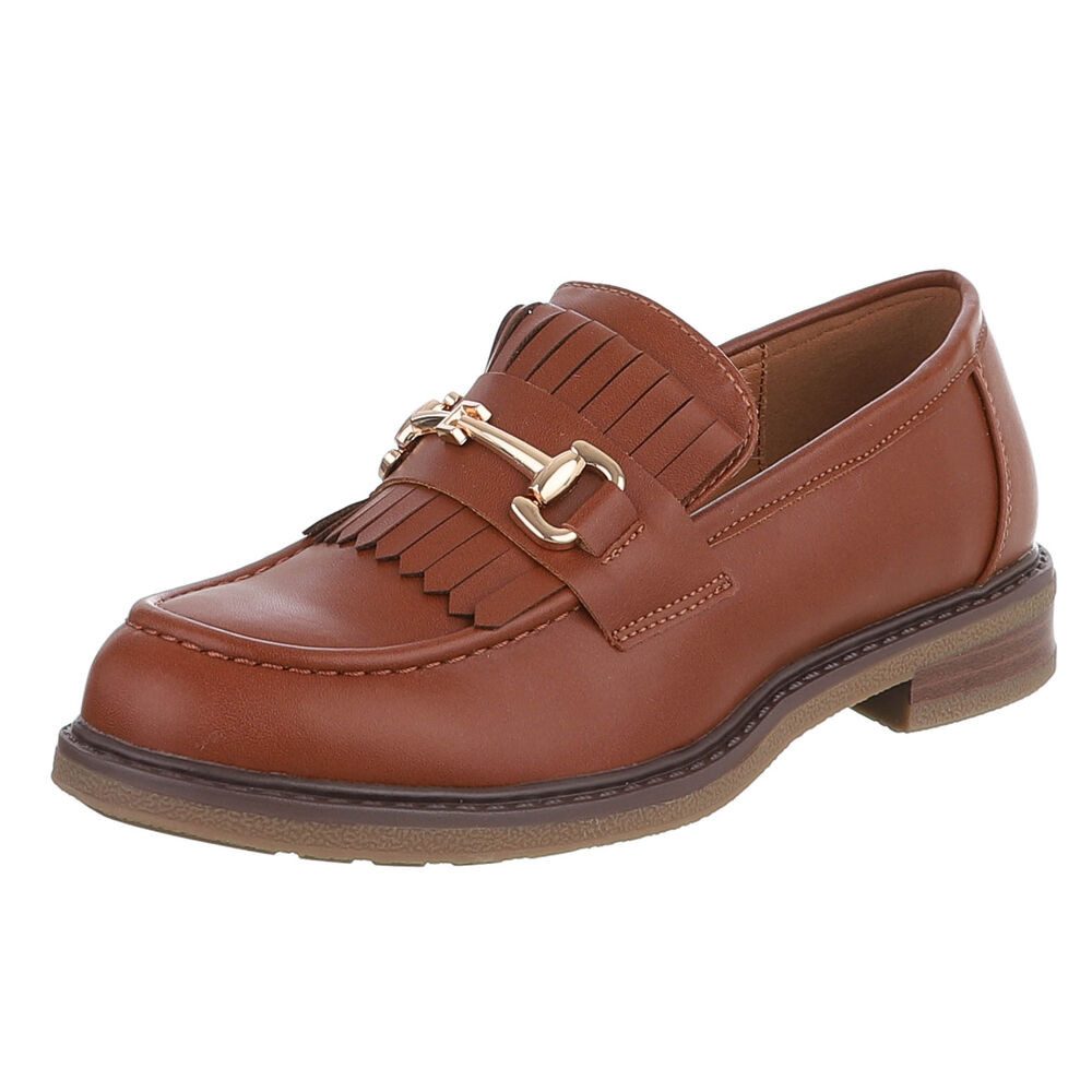 Damen Loafer mit Fransen und Schnalle Slipper