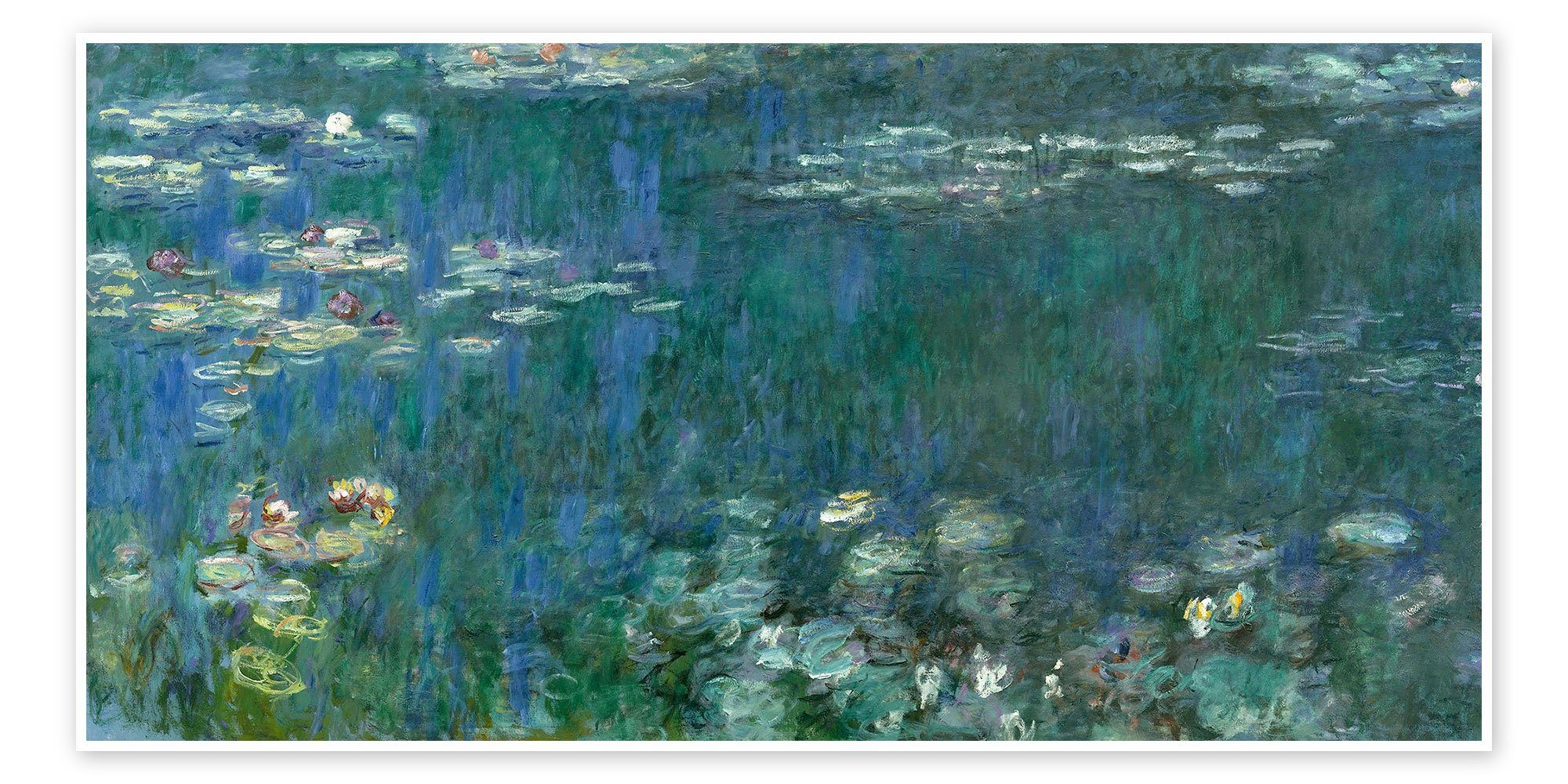 Posterlounge Poster Claude Monet, Seerosen, grüne Reflexionen 1, Wohnzimmer Malerei