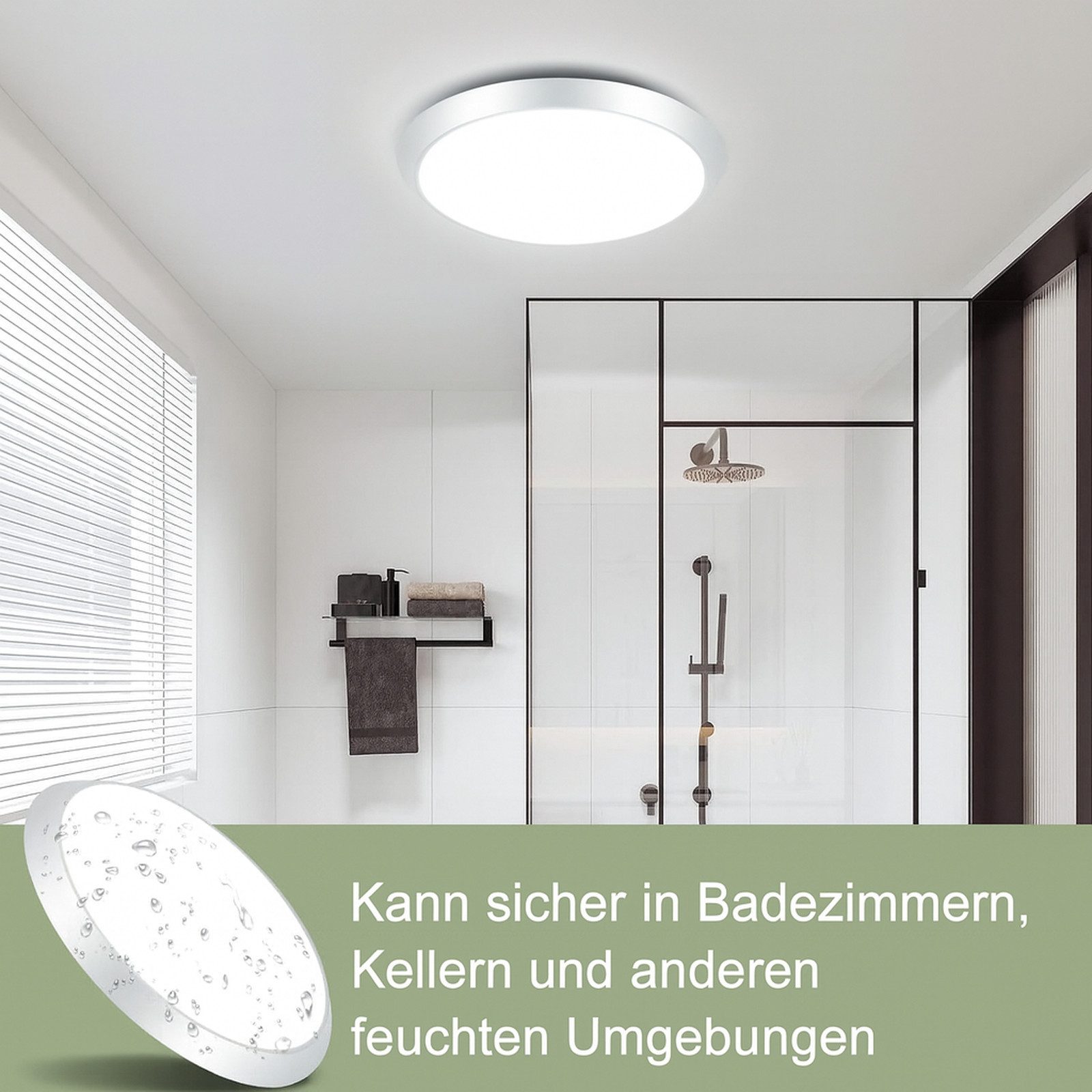 Nettlife LED Deckenleuchte Bewegungsmelder Rund Modern 15W 30CM 4000K, LED fest integriert, Neutralweiß, für Flur Treppenhaus Eingang – Bild 3 von 5