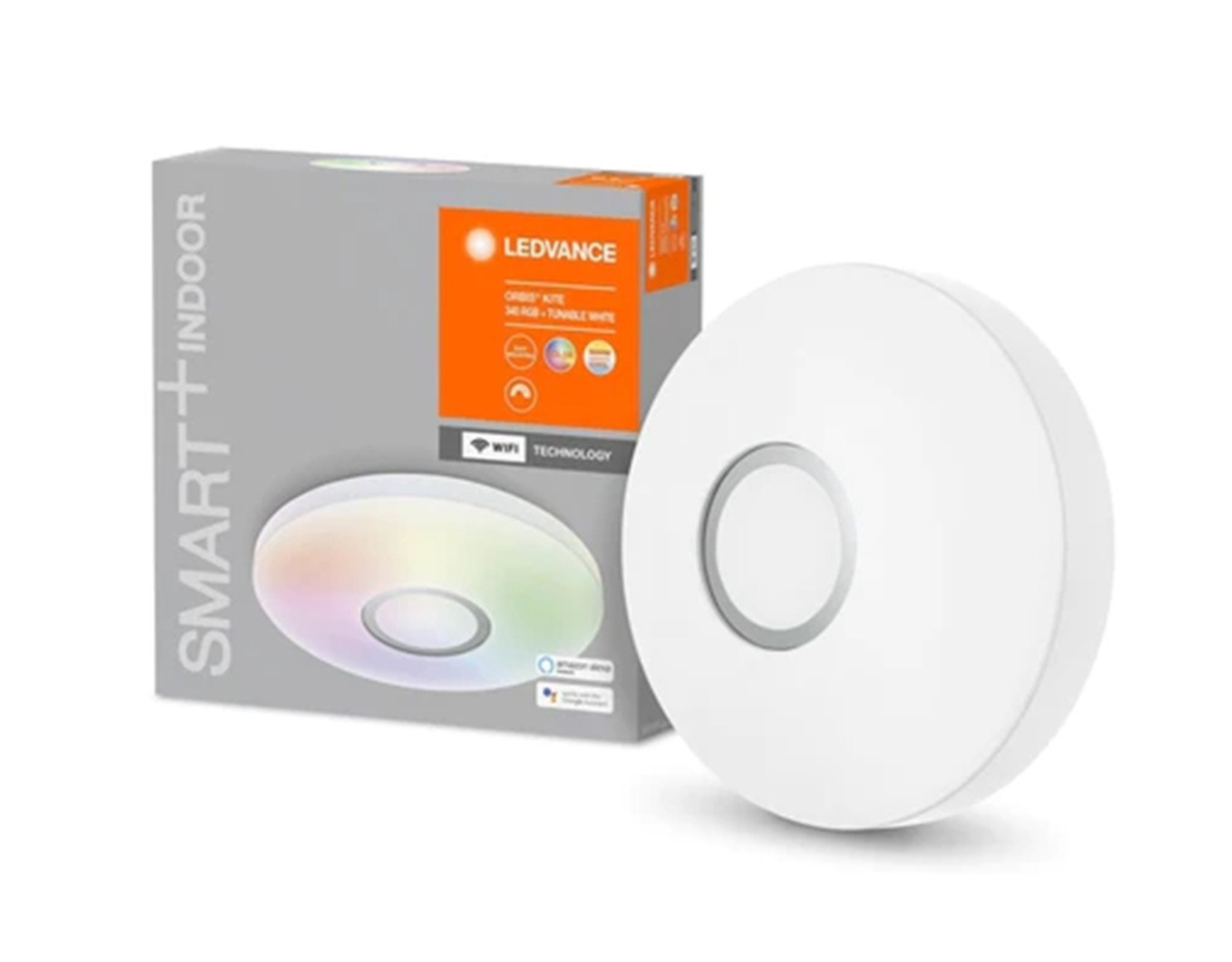 Ledvance Deckenleuchten SMART+ WiFi KITE LED Deckenleuchte RGBW Dimmbar 18W Mehrfarbig Weiß