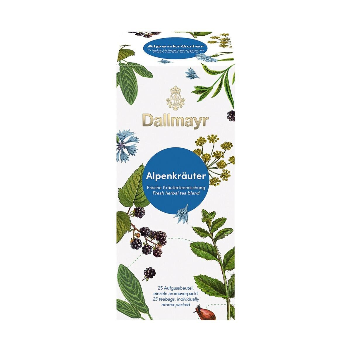 DALLMAYR Tee Alpenkräuter, 25 Aufgussbeutel, Kräuterteemischung